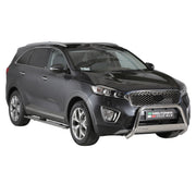 Bull Barra Frontal para Kia Sorento 2015-2018 Plata Brillante Acero 1Pza