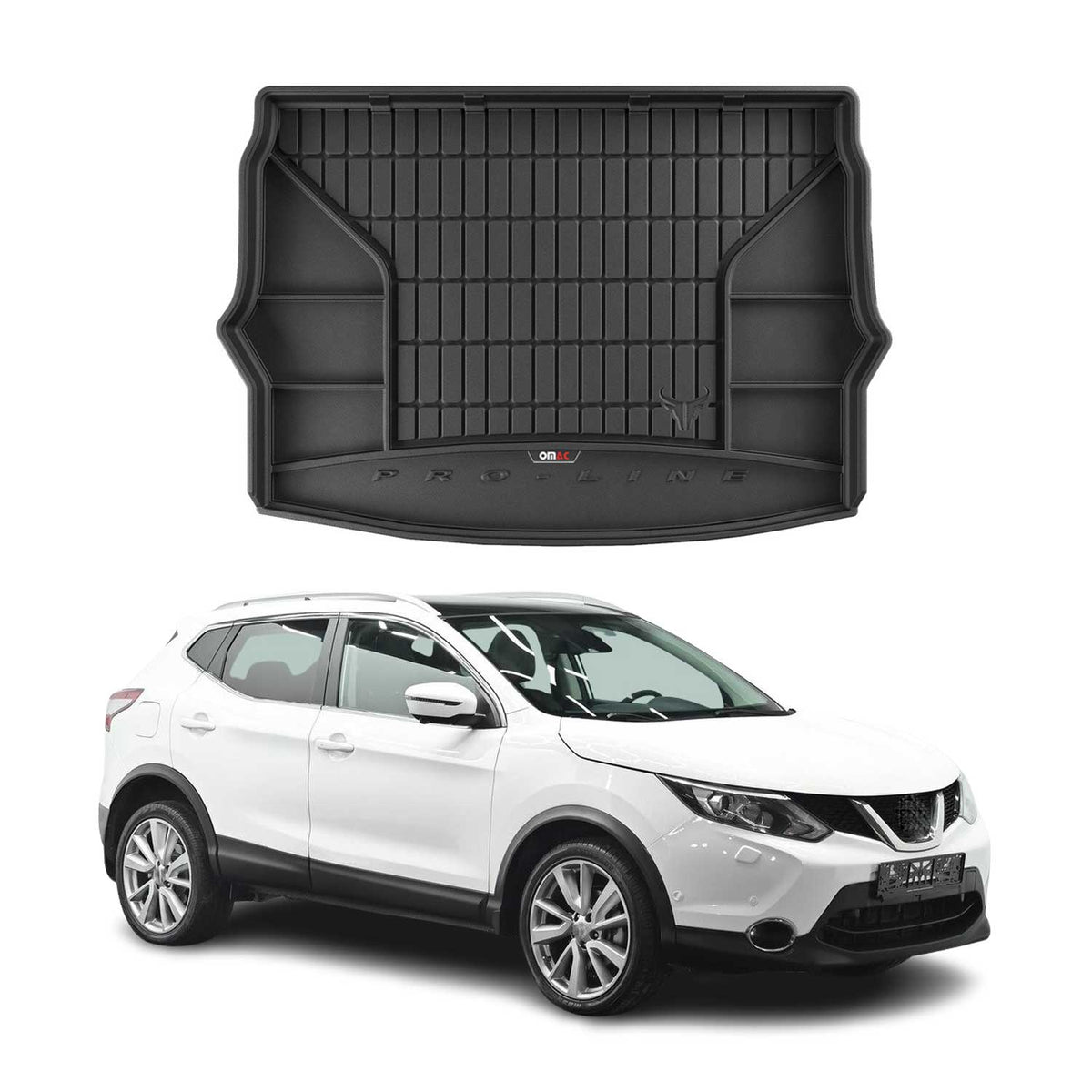 OMAC Premium Bandeja Maletero Alfombrilla para Nissan Qashqai J11 2014-2021 TPE