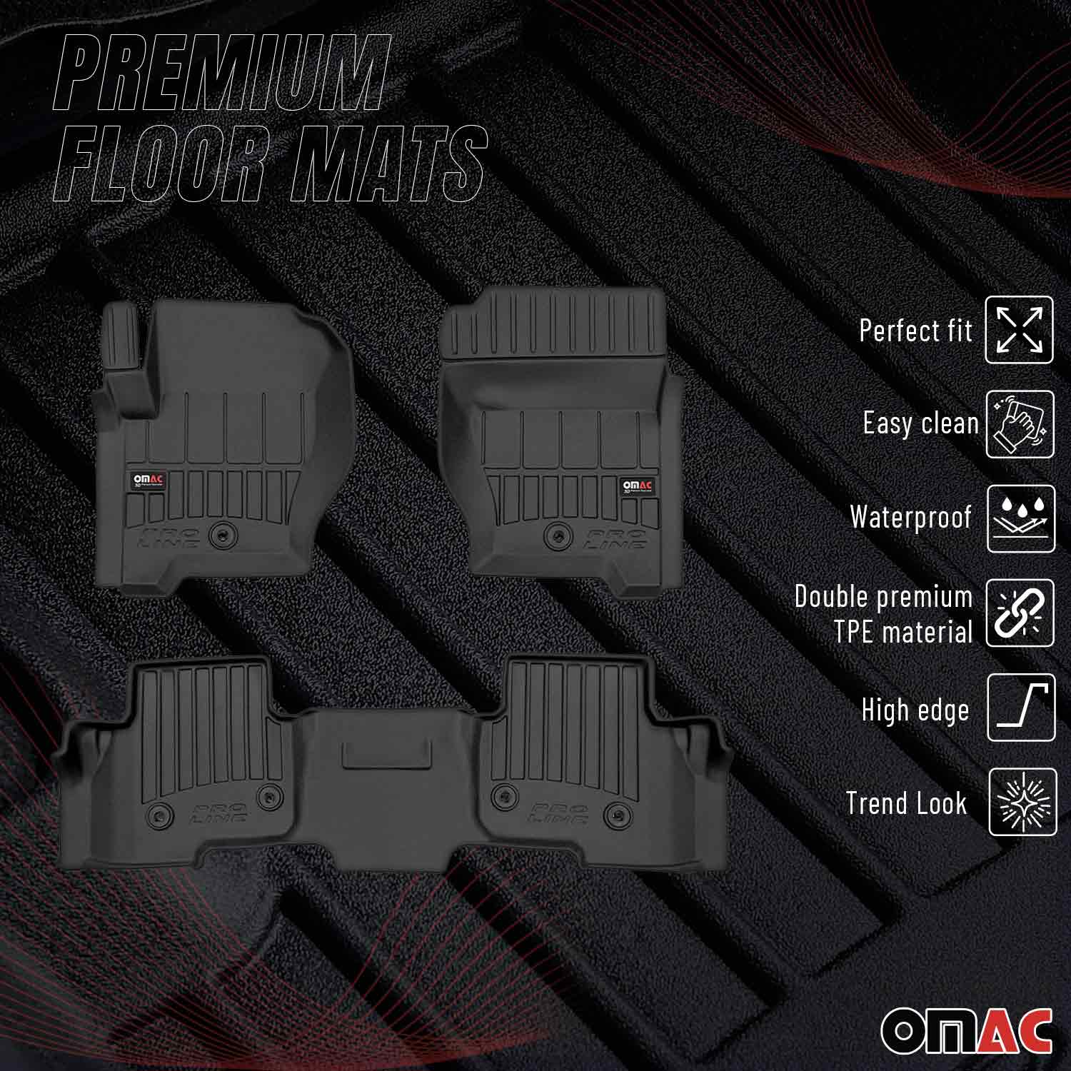 OMAC Premium Alfombrillas De Coche para Land Rover Discovery 4 2009-2017 Goma 3x