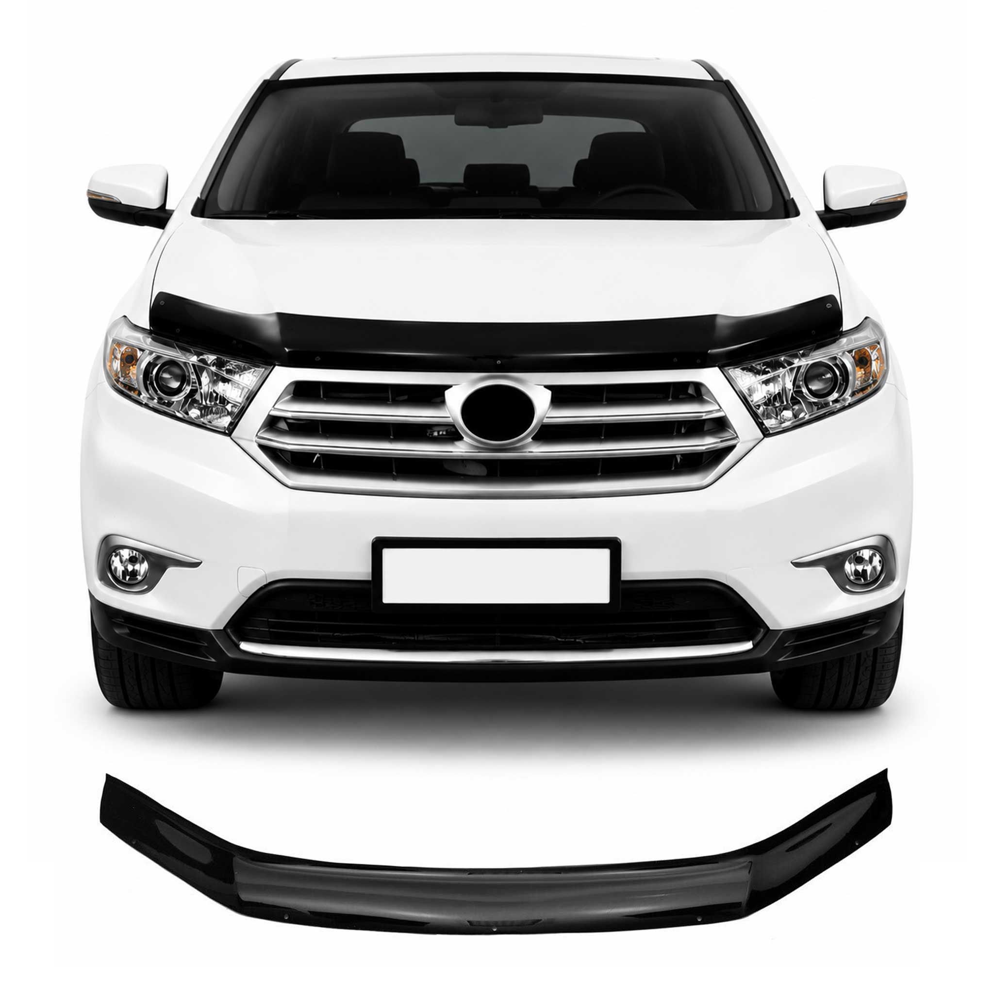 Deflector de Capó para Toyota Highlander 2010-2013 Oscuro Brillante Acrílico