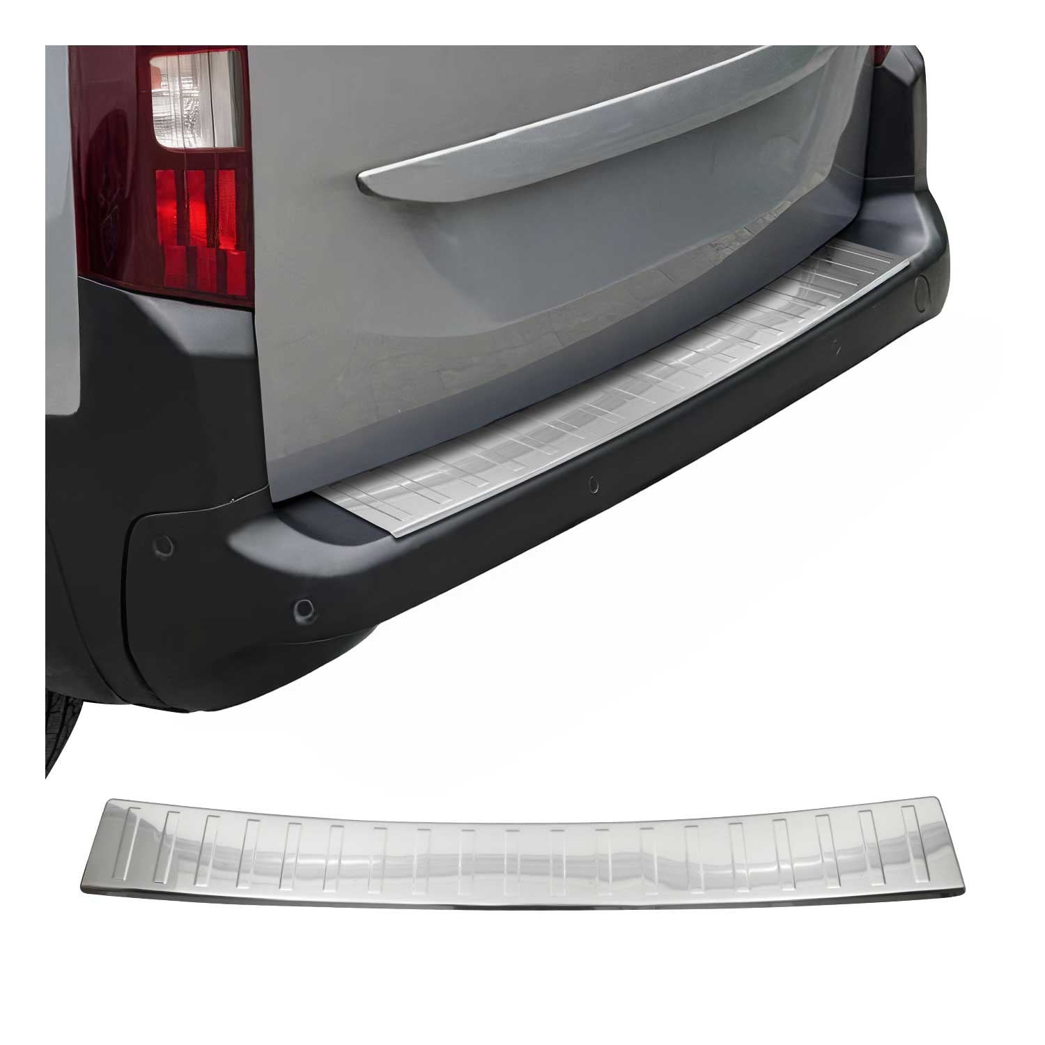 Protector Parachoques para Peugeot Partner 2019-2024 Plata Brillante Acero