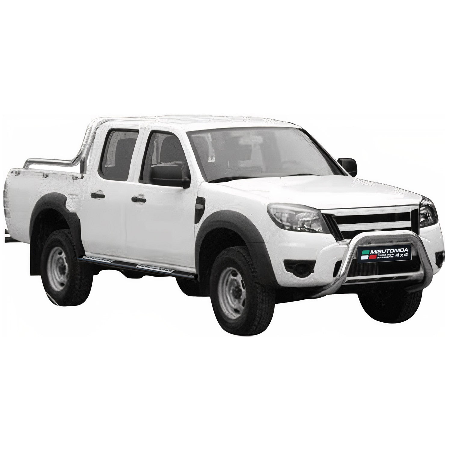 Estribos Barras Laterales para Ford Ranger Double Cab 2009-2011 Negro Acero