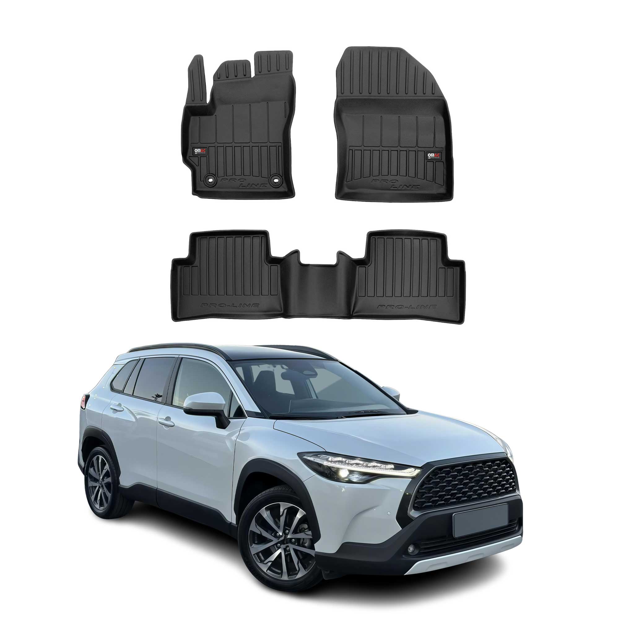 OMAC Premium Alfombrillas De Coche para Toyota Corolla Cross 2021-2026 Goma 3x