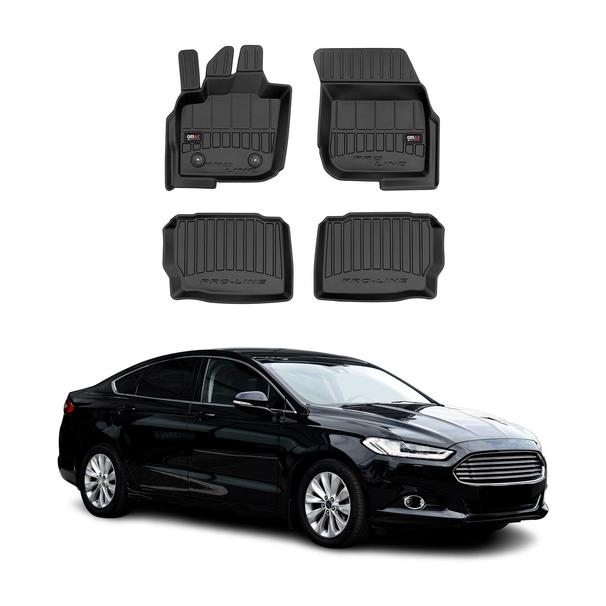 OMAC Premium Alfombrillas De Coche para Ford Mondeo MK5 2015-2024 TPE Goma 4x