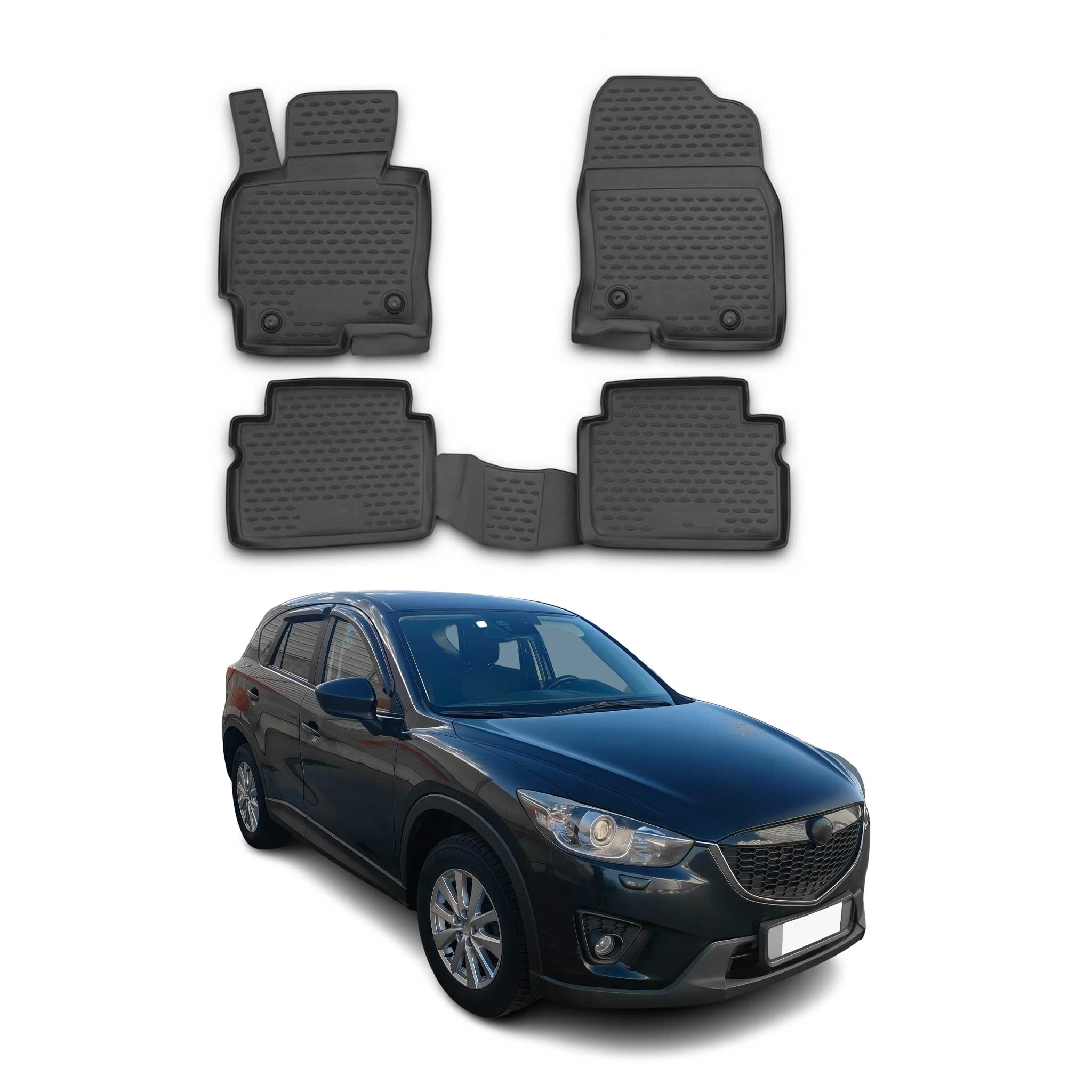 OMAC Alfombrillas De Coche para Mazda CX-5 2012-2017 Negro Goma TPE 4Pza