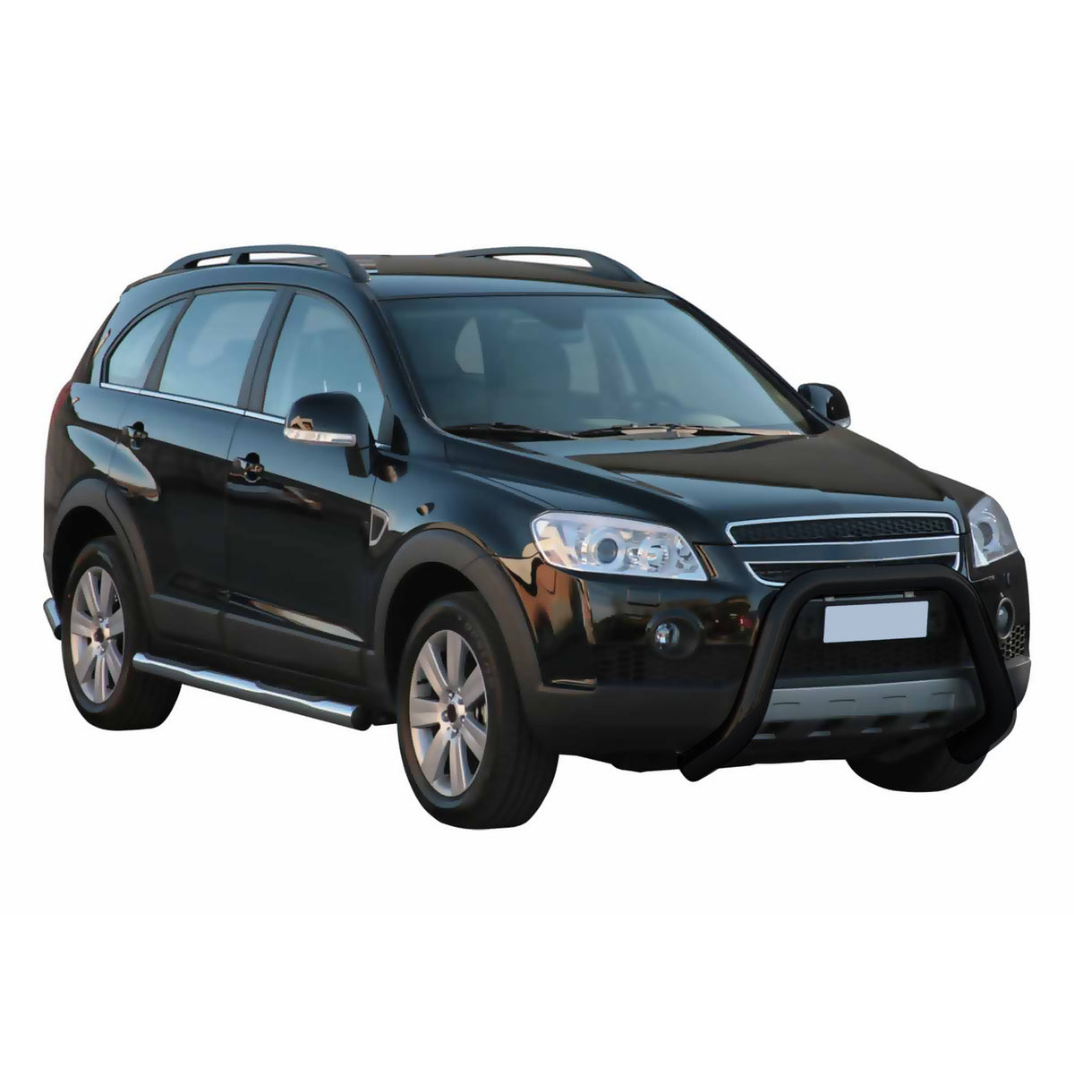 Bull Barra Frontal para Chevrolet Captiva 2006-2010 Negro Brillante Acero