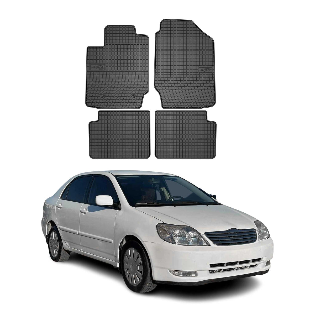 OMAC Alfombrillas De Coche para Toyota Corolla E120 2002-2007 Negro Goma 4Pza