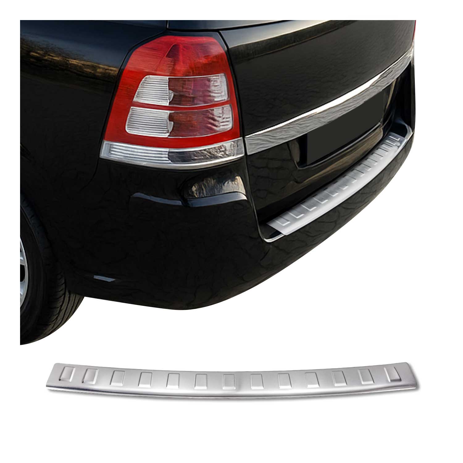 Protector de Parachoques Trasero para Opel Zafira B 2005-2014 Acero cepillado