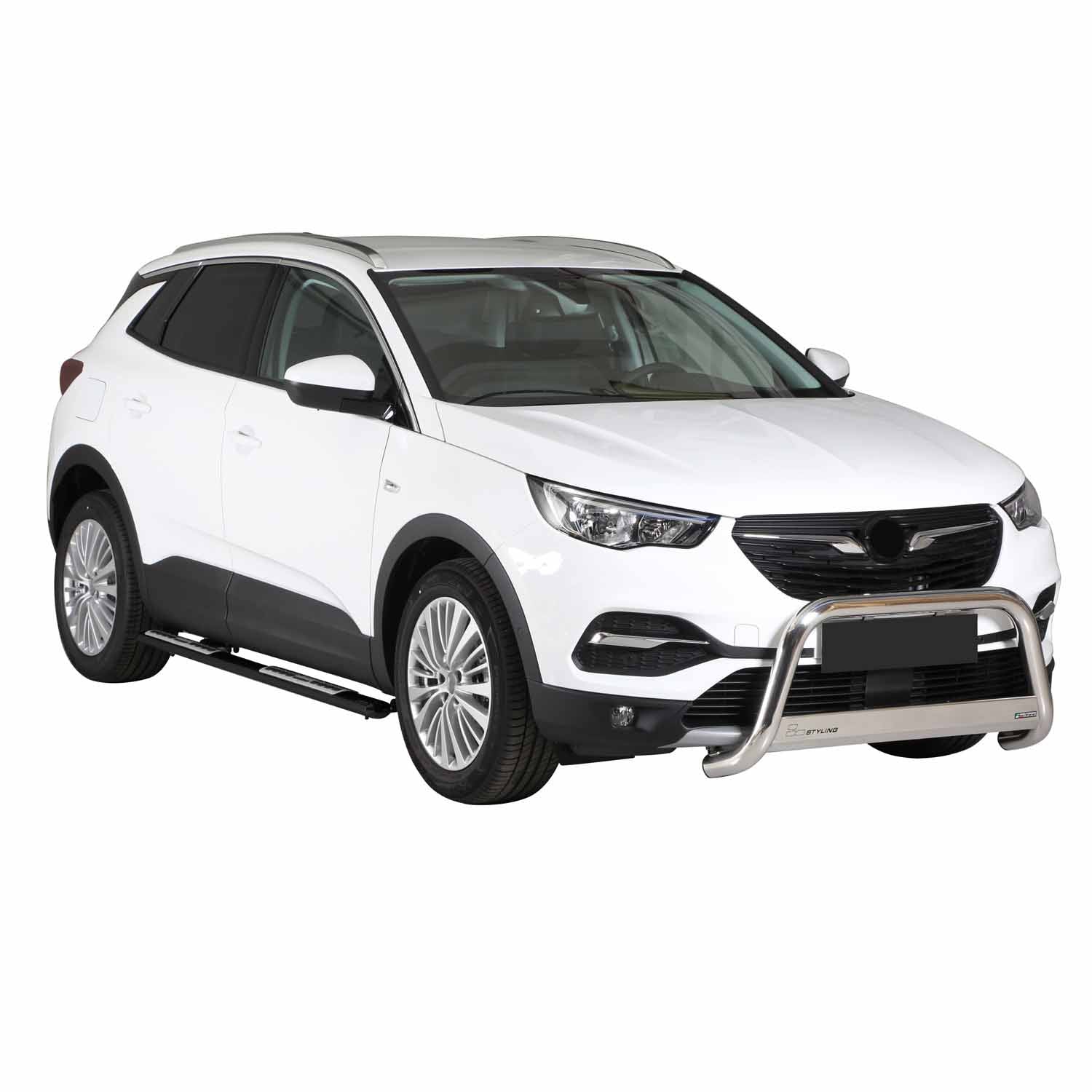 Par de Estribos Barras Laterales para Opel Grandland X 2018-2025 Negro Acero