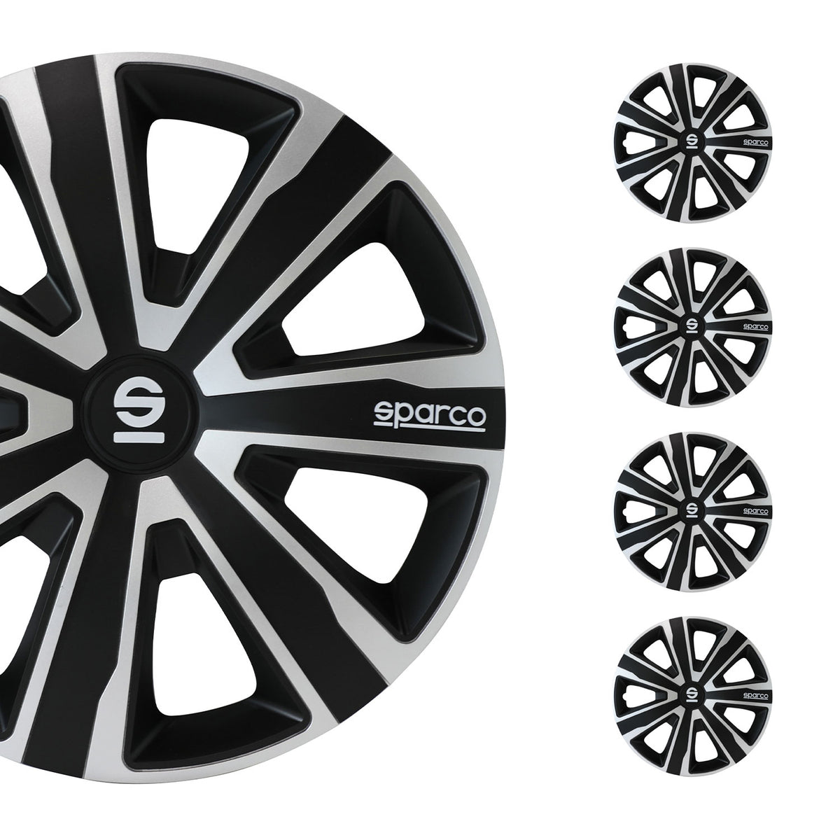 Sparco Palermo Tapacubos 15 Pulgadas Universal Negro Plata ABS Plástico