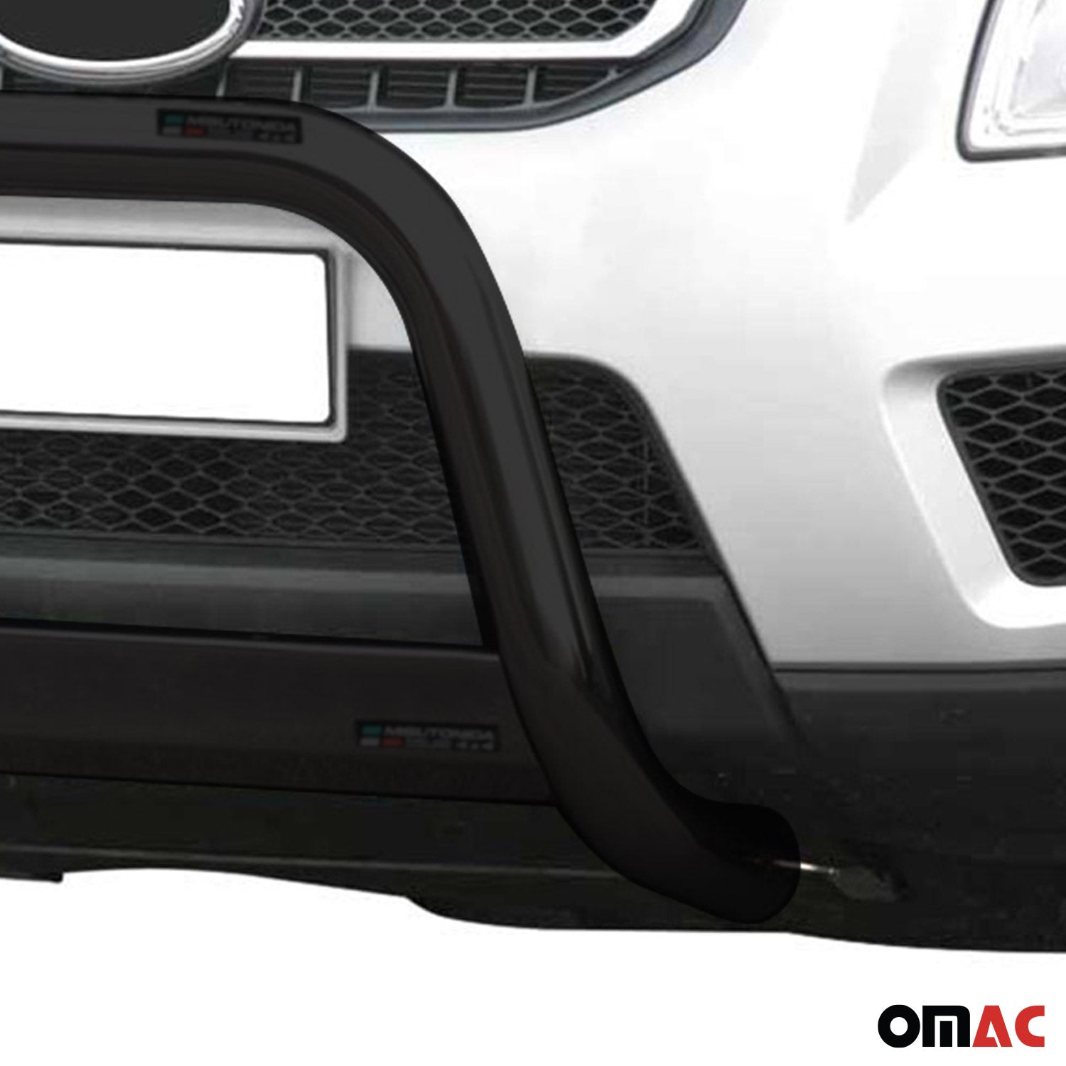 Bull Barra Frontal para Kia Sportage 2008-2010 Negro Brillante Acero