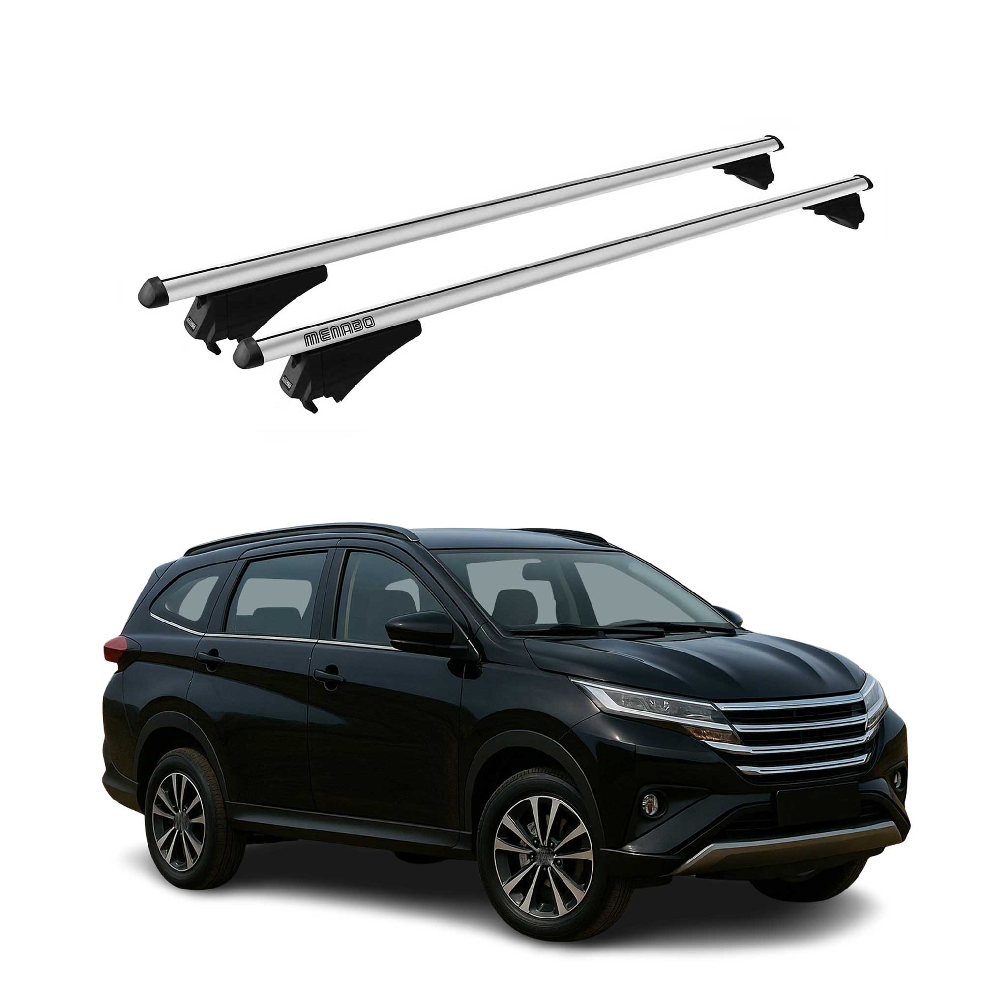 Menabo Barras de Techo Coche Baca para Daihatsu Terios 2017-2025 Gris Alu