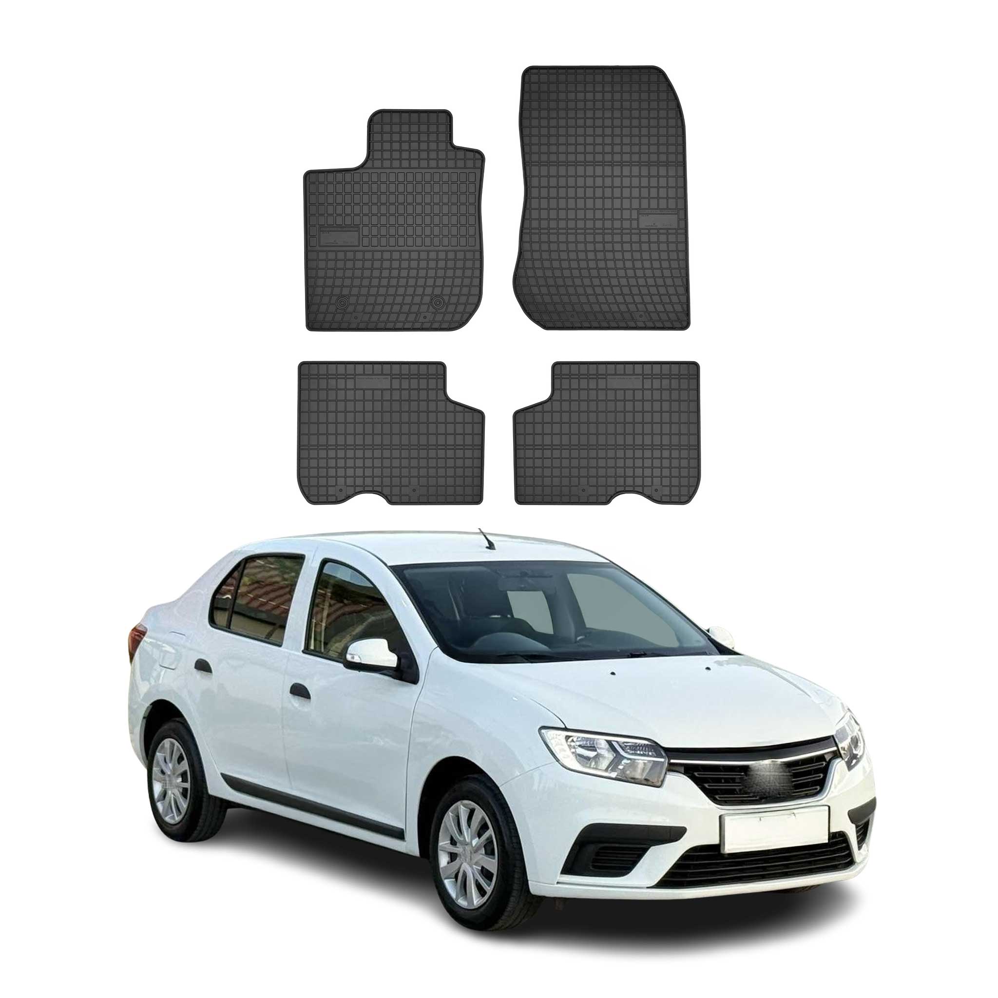 OMAC Alfombrillas De Coche para Dacia Logan 2012-2024 Negro Goma 4Pza
