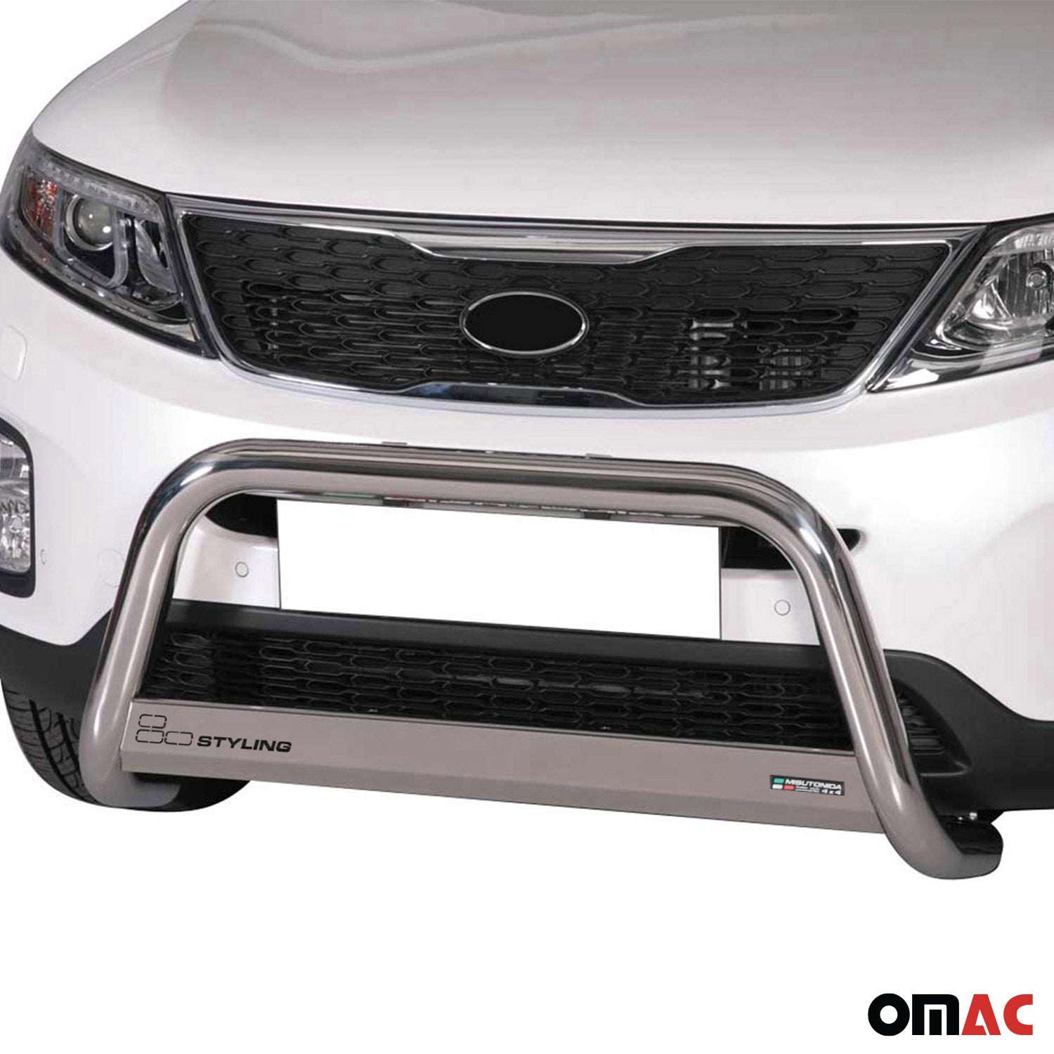 Bull Barra Frontal para Kia Sorento 2012-2015 Plata Brillante Acero