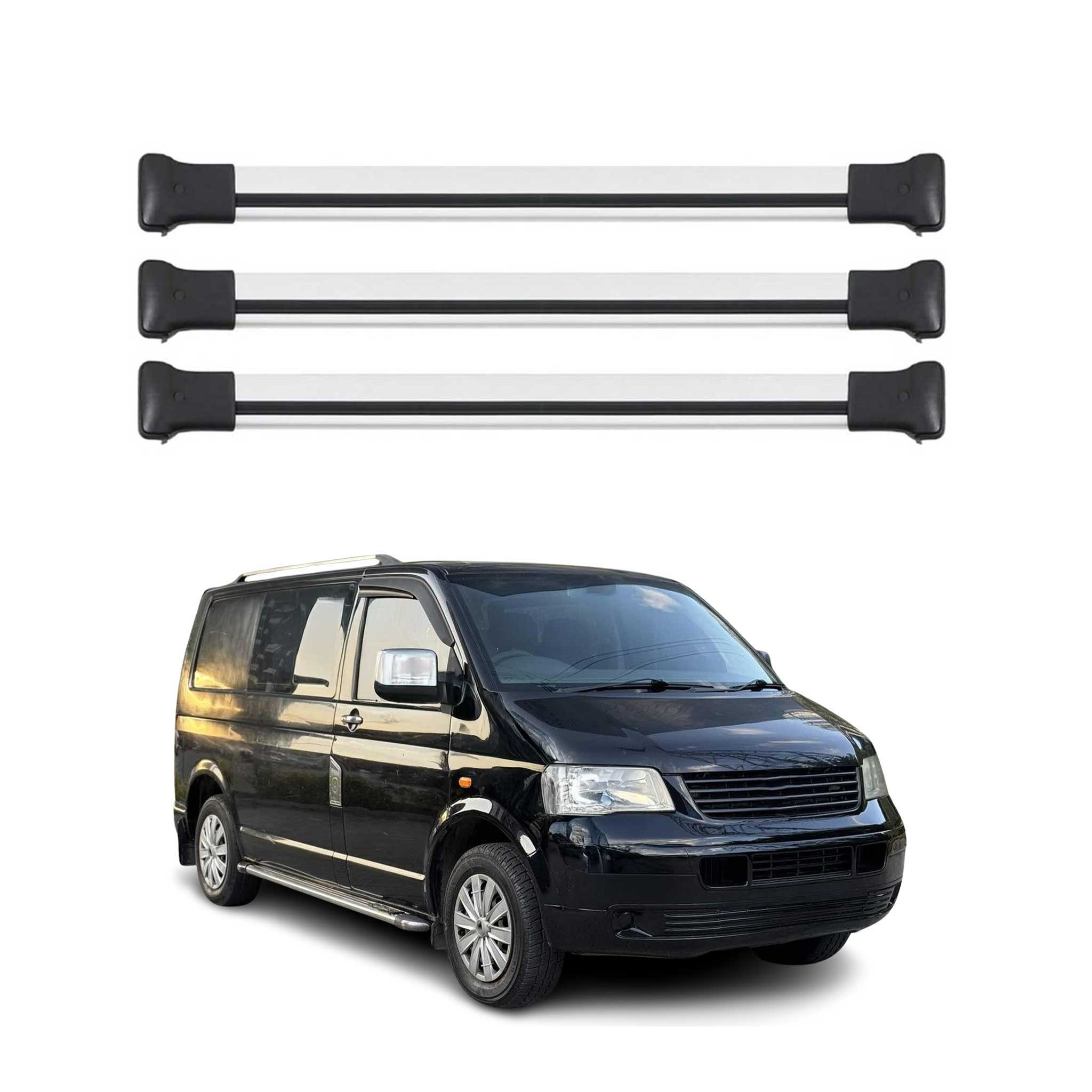 Barras Techo Baca para VW T5 T6 Transporter Multivan Caravelle 2003-2024 Gris 3x