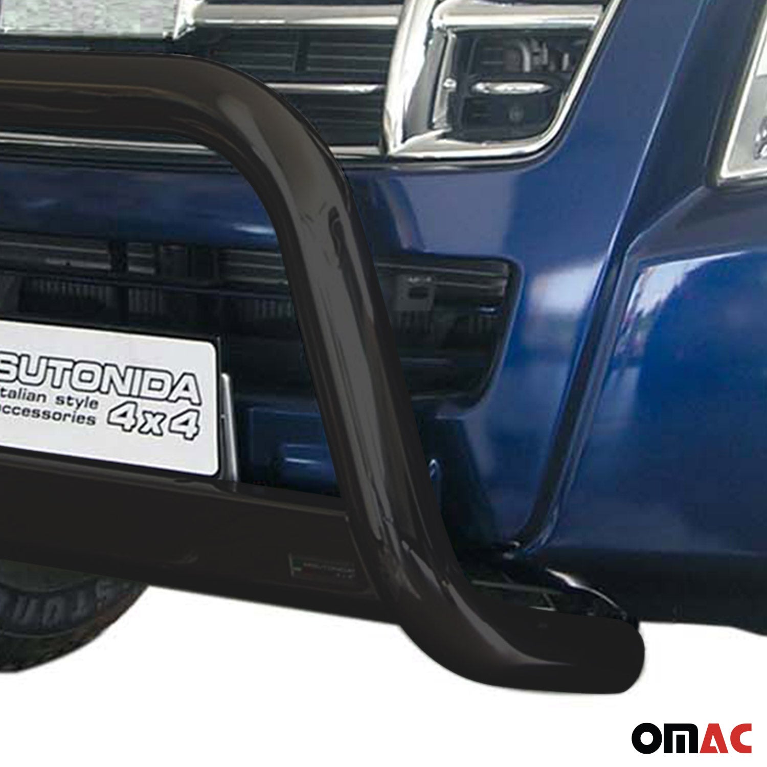 Bull Barra Frontal para Isuzu D-Max 2006-2012 Negro Brillante Acero