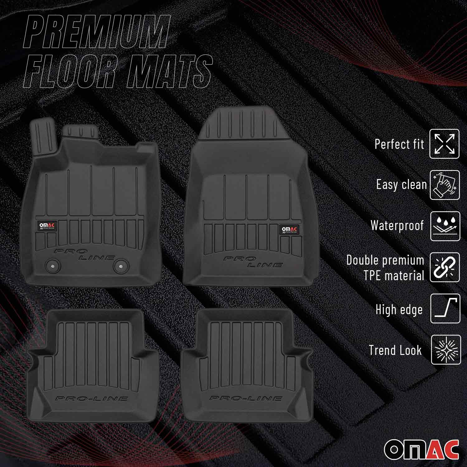 OMAC Premium Alfombrillas De Coche para Ford Fiesta 2008-2017 5puertas Goma 4x