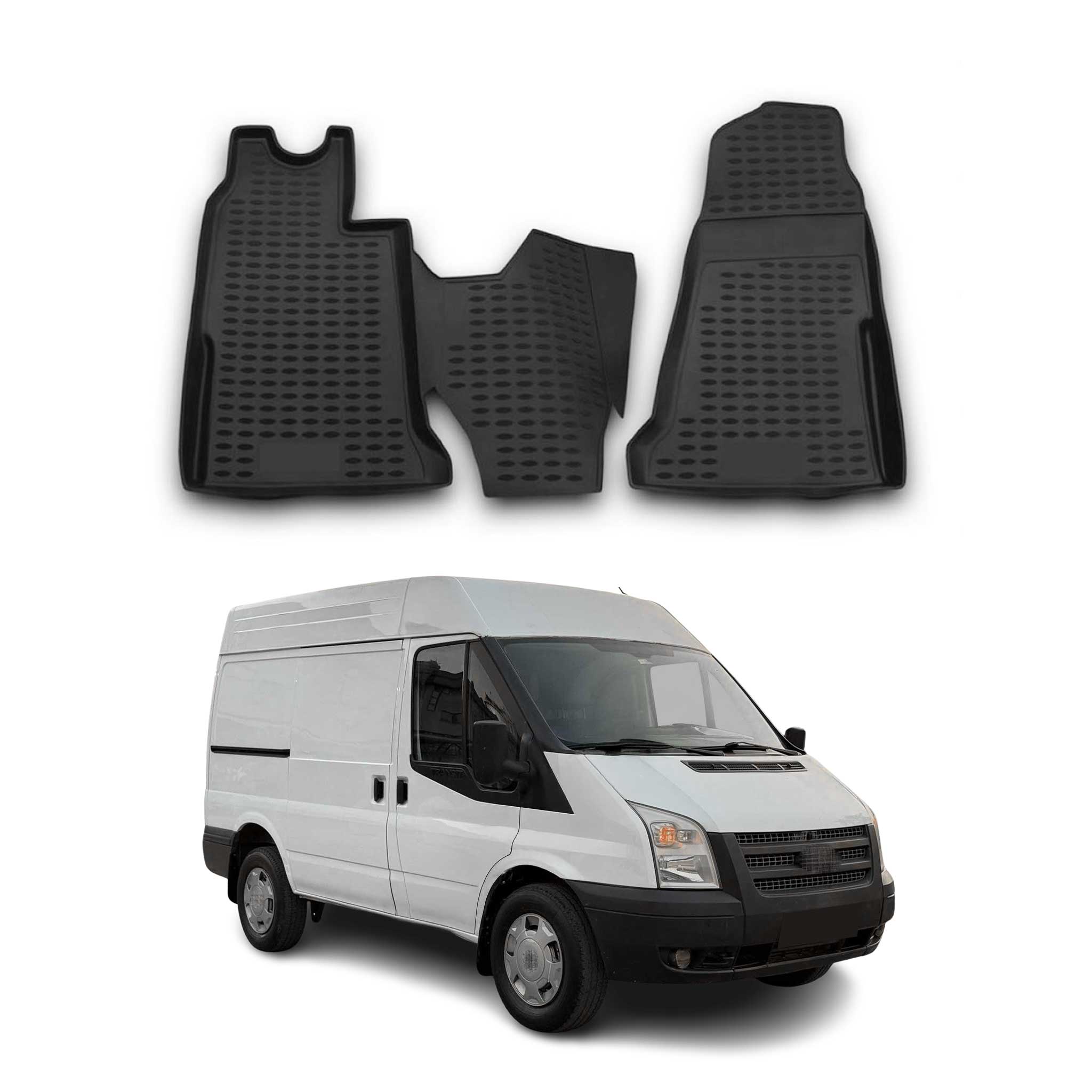 OMAC Alfombrillas De Coche para Ford Transit 2006-2014 Negro Goma TPE 2Pza