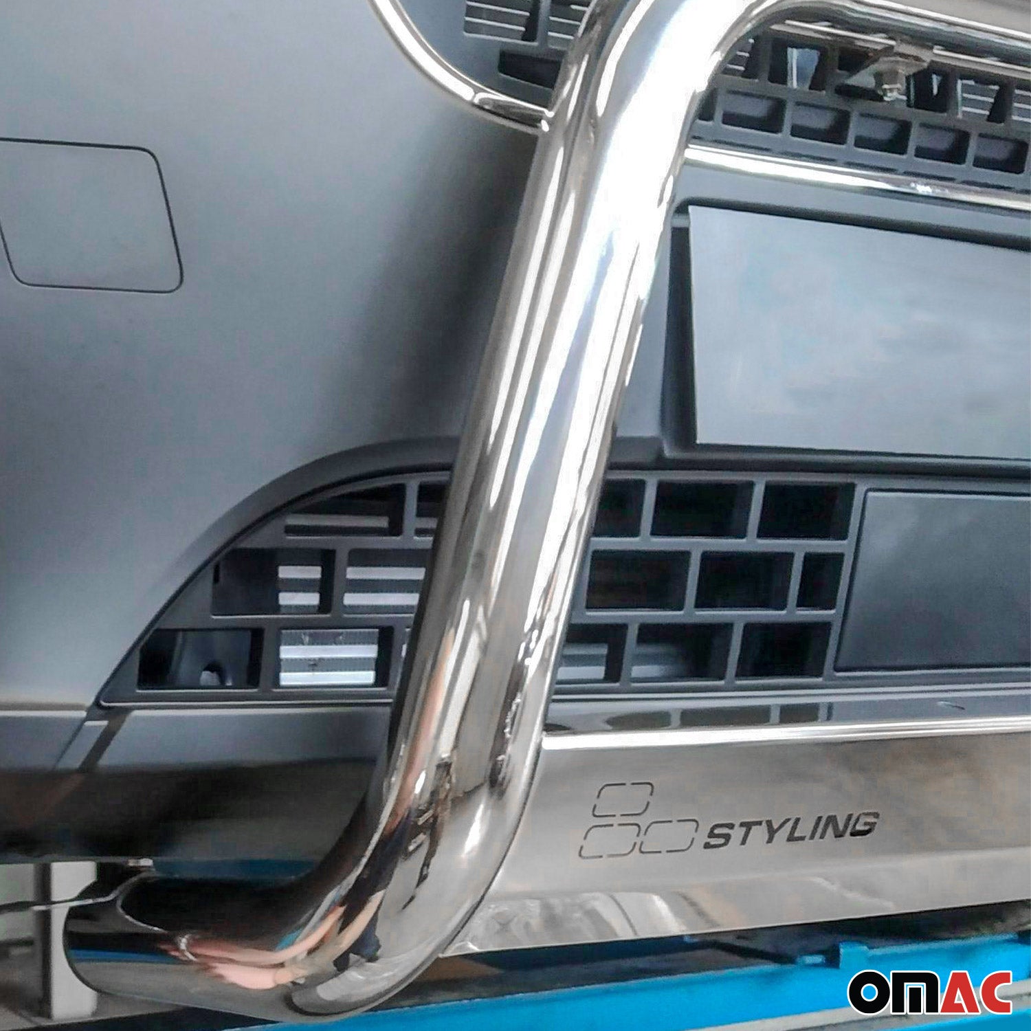 Bull Barra Frontal para Mercedes Vito 2015-2019 Plata Brillante Acero 1Pza