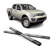 Estribos Barras Laterales para Mitsubishi L200 Double Cab 2006-2009 Negro Acero