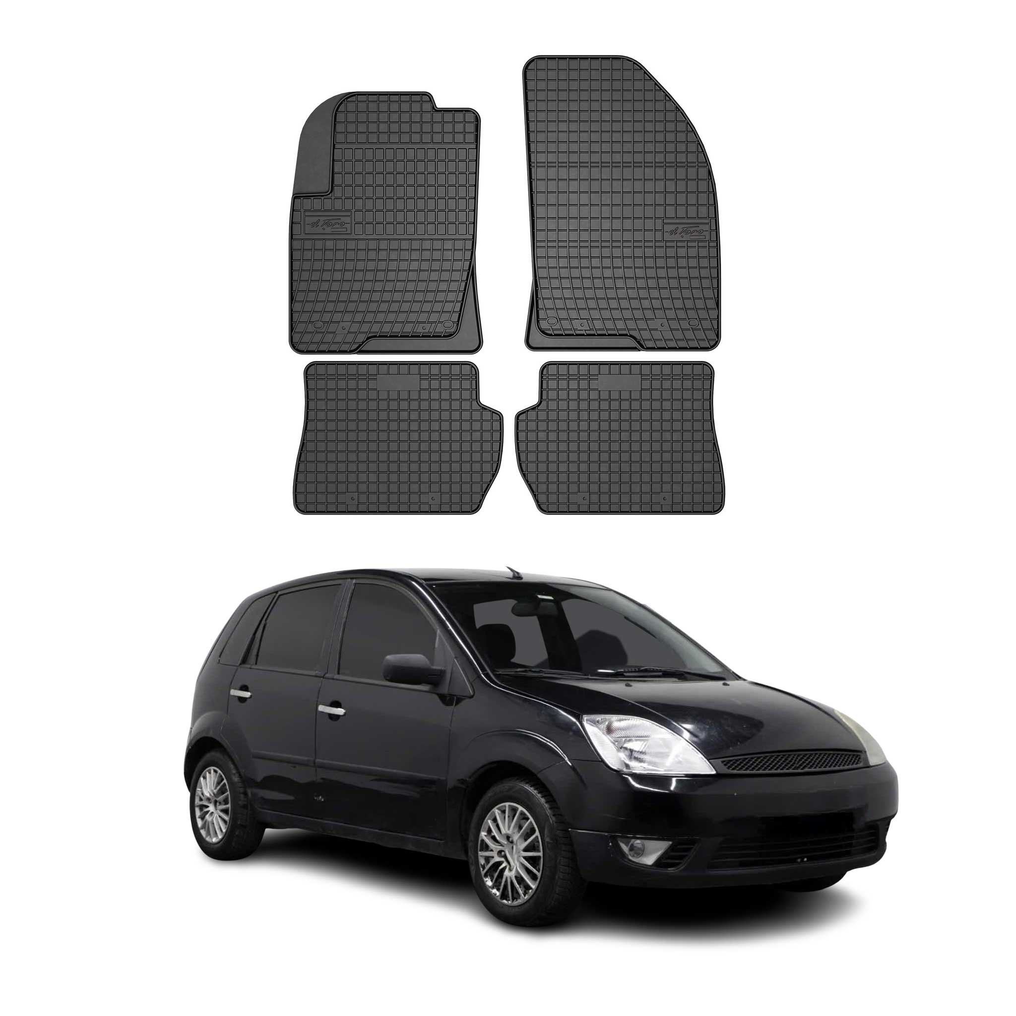 OMAC Alfombrillas De Coche para Ford Fiesta MK5 2002-2008 Negro Goma 4Pza