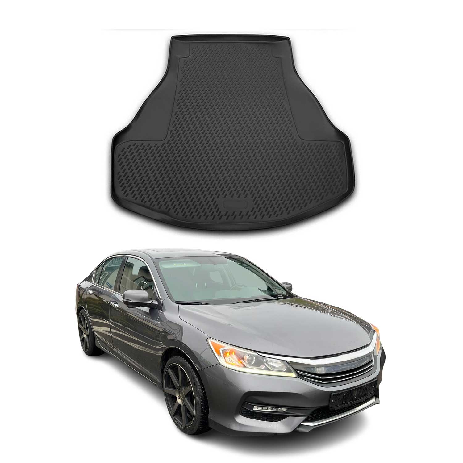 OMAC Bandeja Maletero Alfombrilla para Honda Accord Sedán 2013-2017 Negro TPE