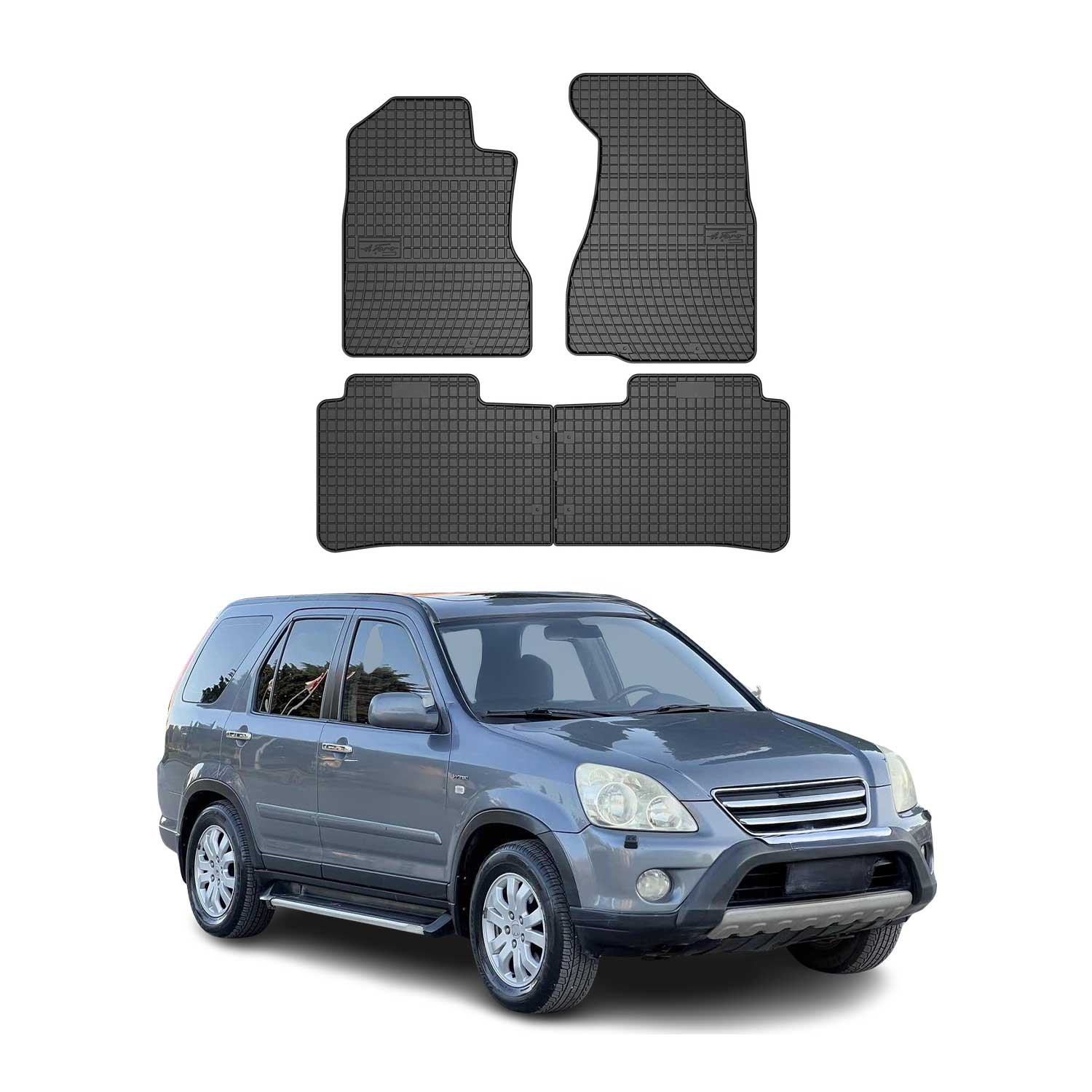 OMAC Alfombrillas De Coche para Honda CRV 2002-2006 Negro Goma 4Pza