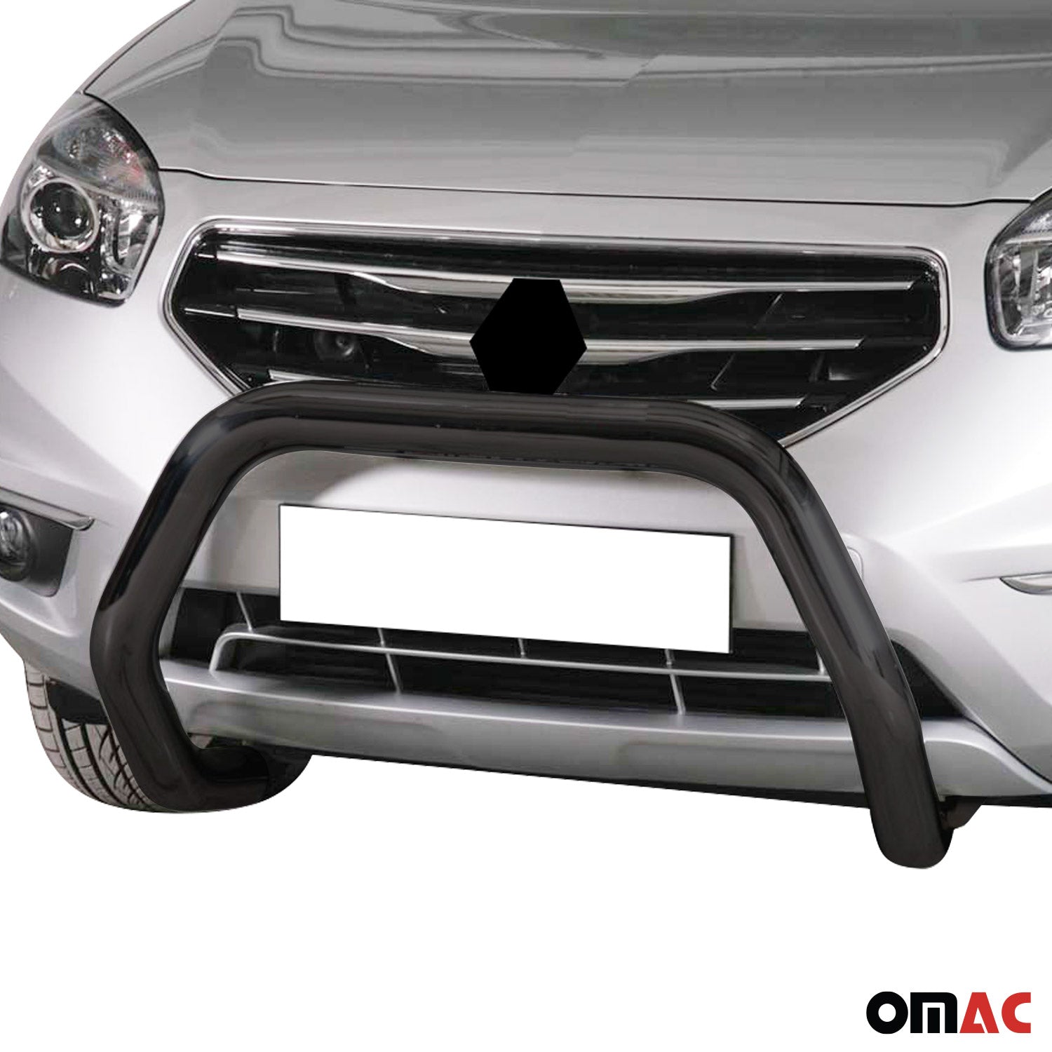 Bull Barra Frontal para Renault Koleos 2011-2013 Negro Brillante Acero 1Pza