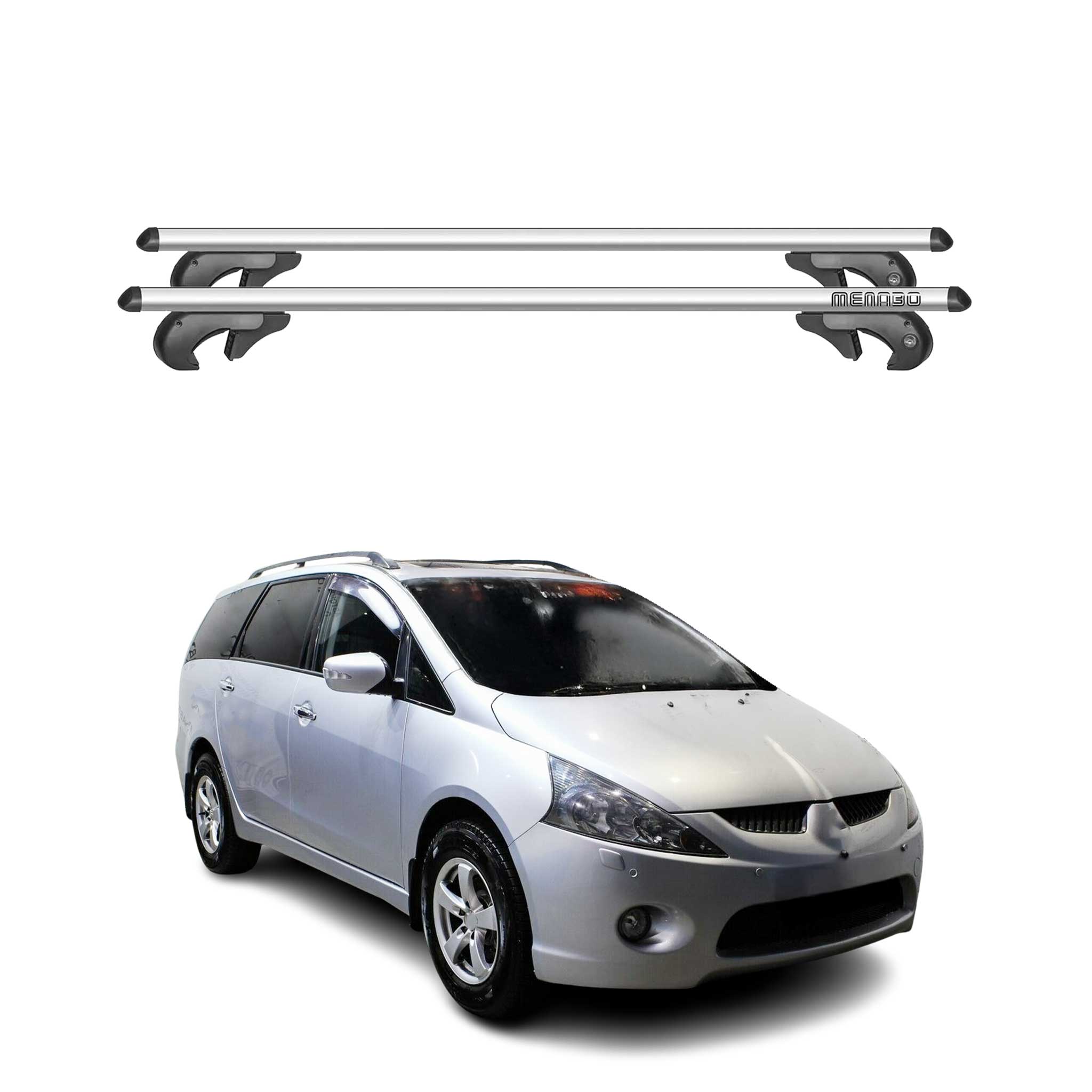 Portaequipajes Barras de Techo para Mitsubishi Grandis 2003-2011 Gris Alu 2Pza