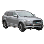 Par de Estribos Barras Laterales para Audi Q7 2006-2015 Plata Brillante Acero 2x
