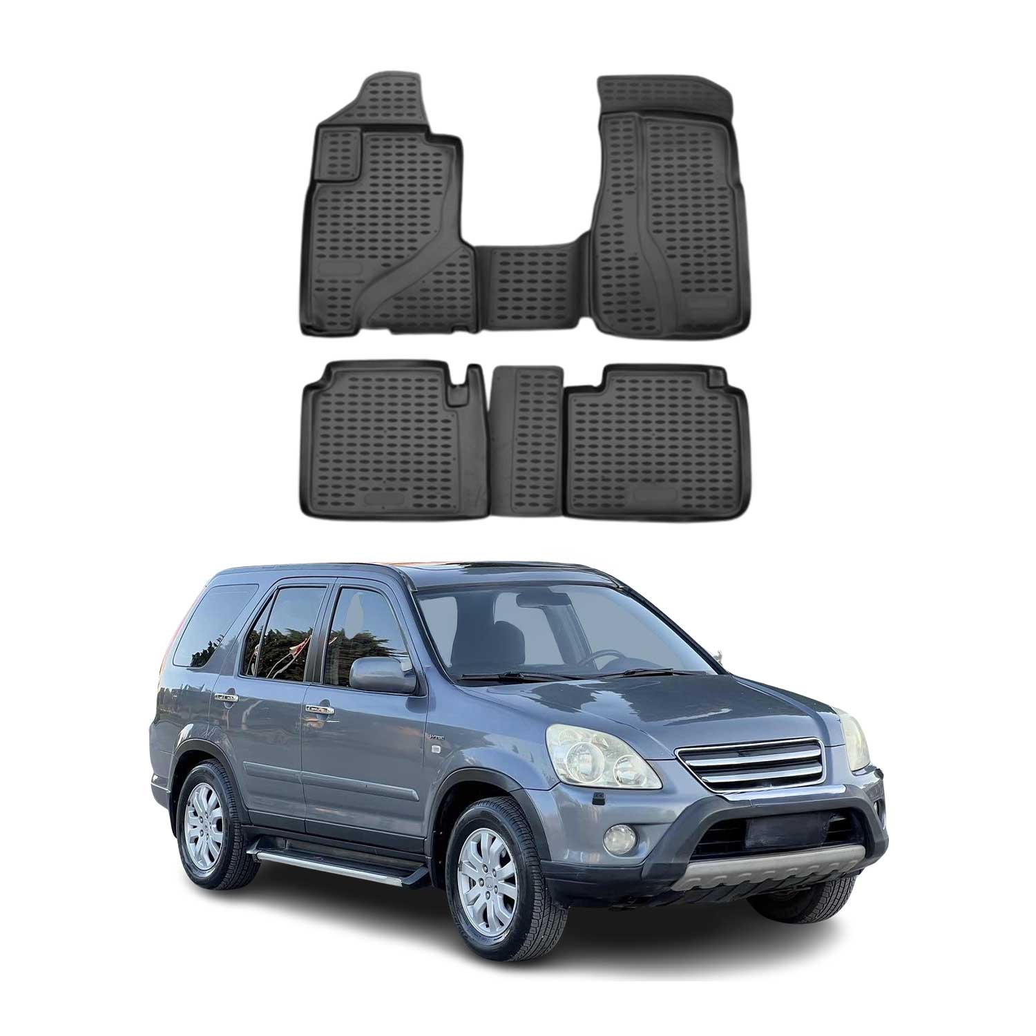 OMAC Alfombrillas De Coche para Honda CR-V 2002-2006 Negro Goma TPE 4Pza