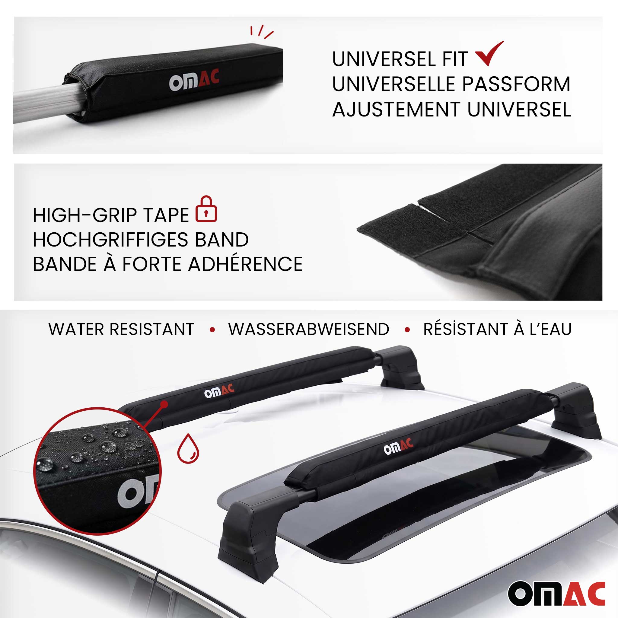 Soporte para windsurf Cinta 3mt con Trinquete Universal Negro Poliéster