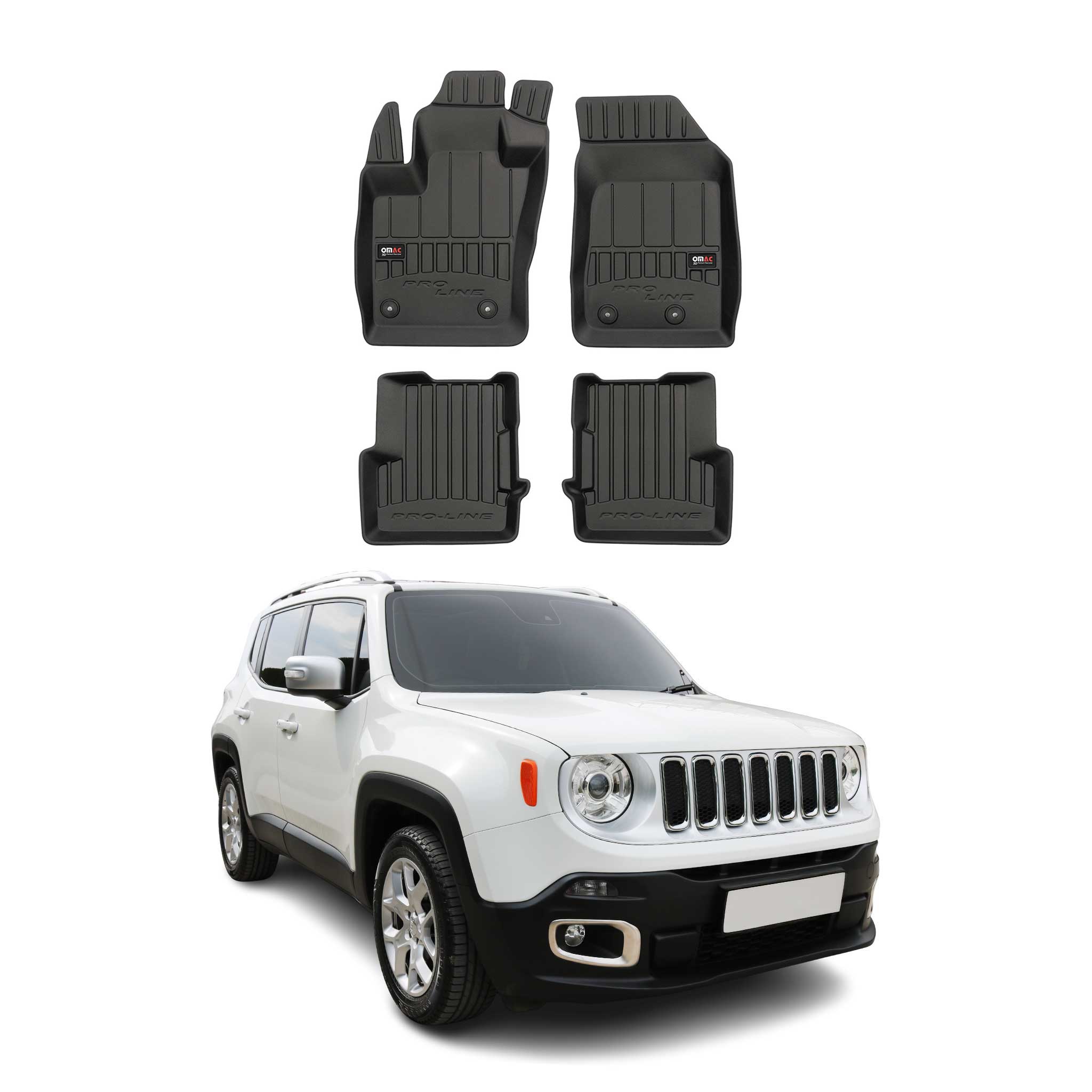OMAC Premium Alfombrillas De Coche para Jeep Renegade 2014-2024 Goma 4x