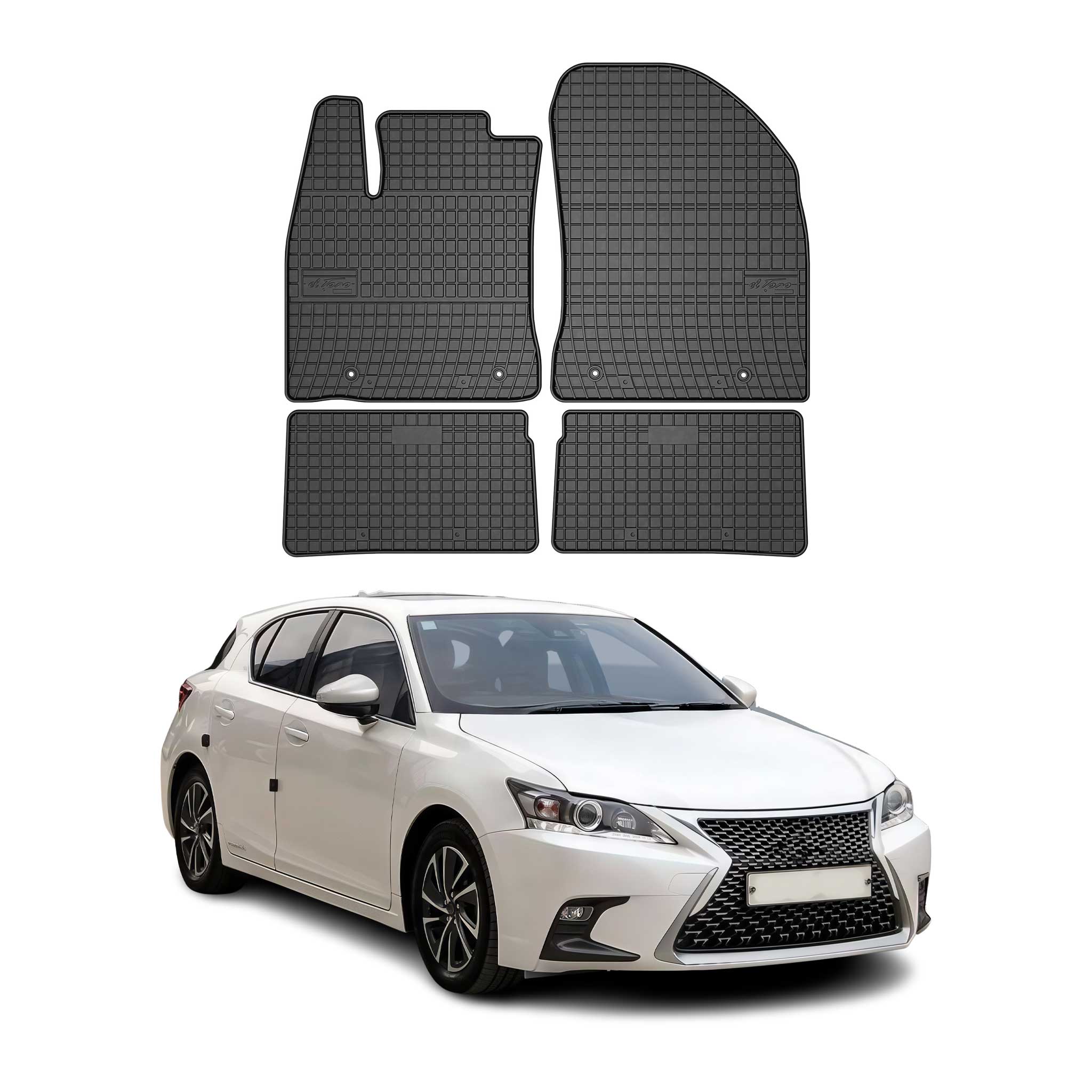 OMAC Alfombrillas De Coche para Lexus CT 200H 2010-2020 Negro Goma 4Pza