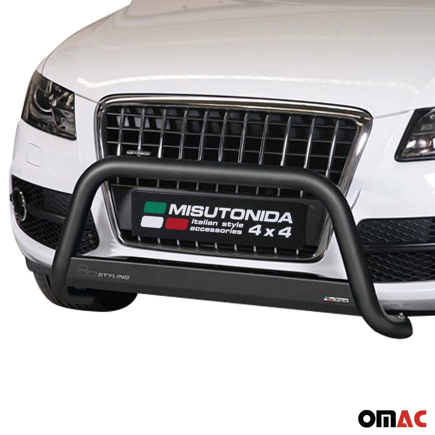 Bull Barra Frontal para Audi Q5 2008-2015 Negro Brillante Acero 1Pza