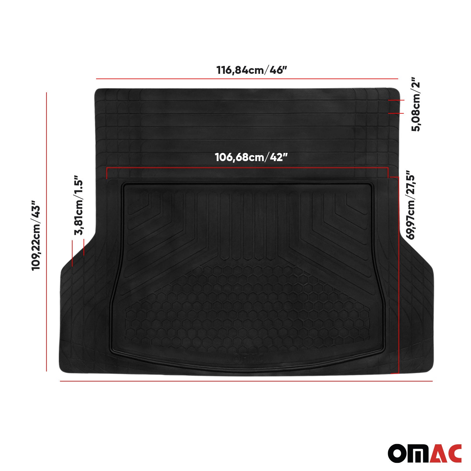 Bandeja Maletero Alfombrilla para Nissan Qashqai X-Trail Negro Goma 1Pza