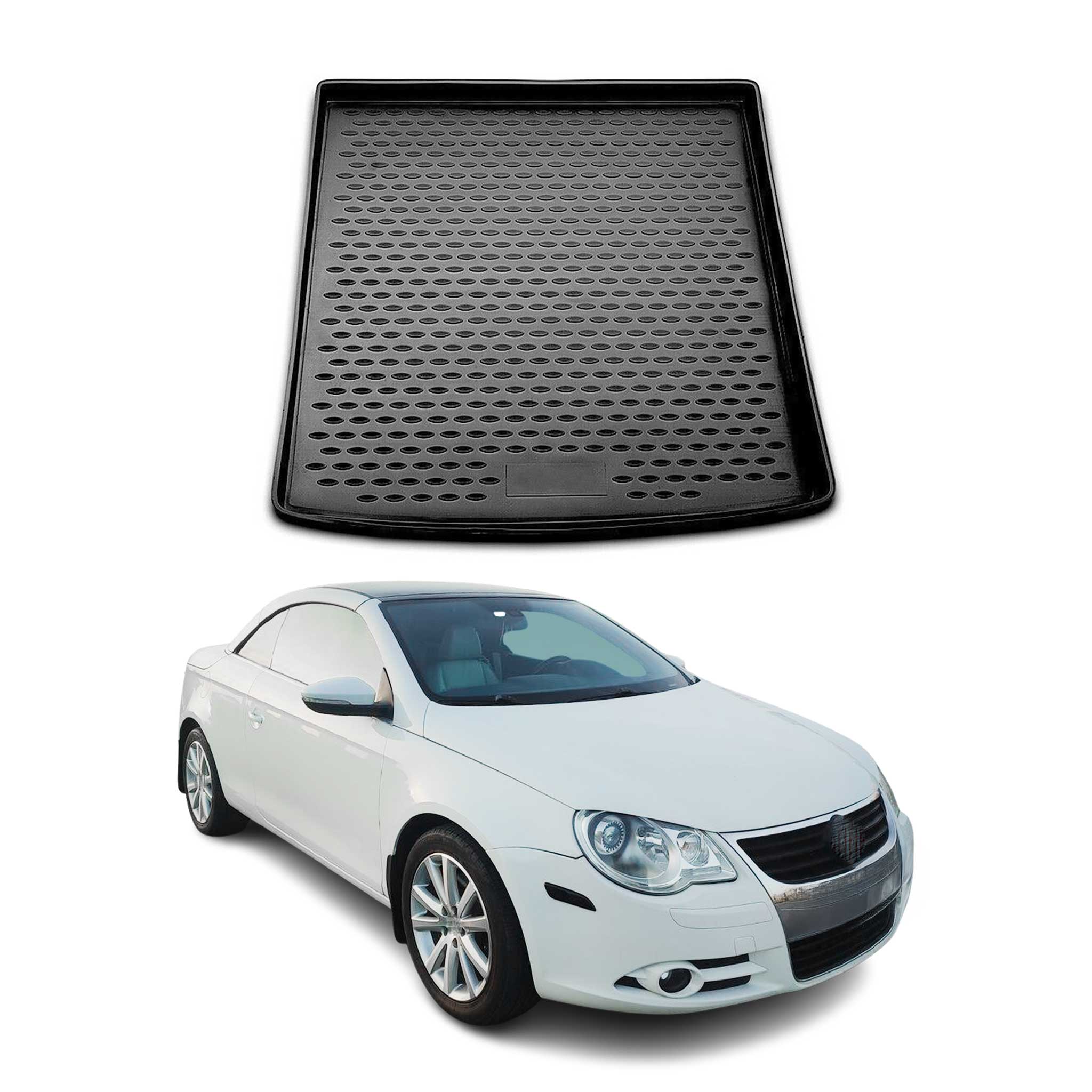 OMAC Bandeja Maletero Alfombrilla para VW Eos 2006-2015 Negro Goma TPE 1Pza