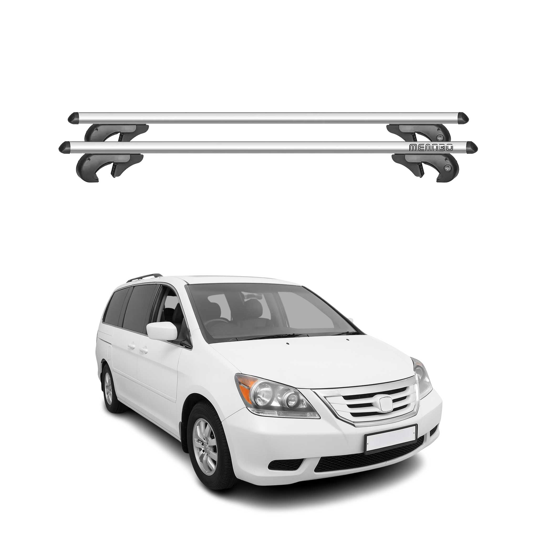 Menabo Barras de Techo Coche Barra para Honda Odyssey 2008-2013 Gris Aluminio 2x