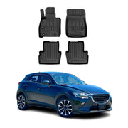 OMAC Premium Alfombrillas De Coche para Mazda CX-3 2015-2024 Negro TPE Goma 4Pza