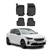 OMAC Premium Alfombrillas De Coche para Opel Corsa F 2019-2025 Negro TPE Goma 4x