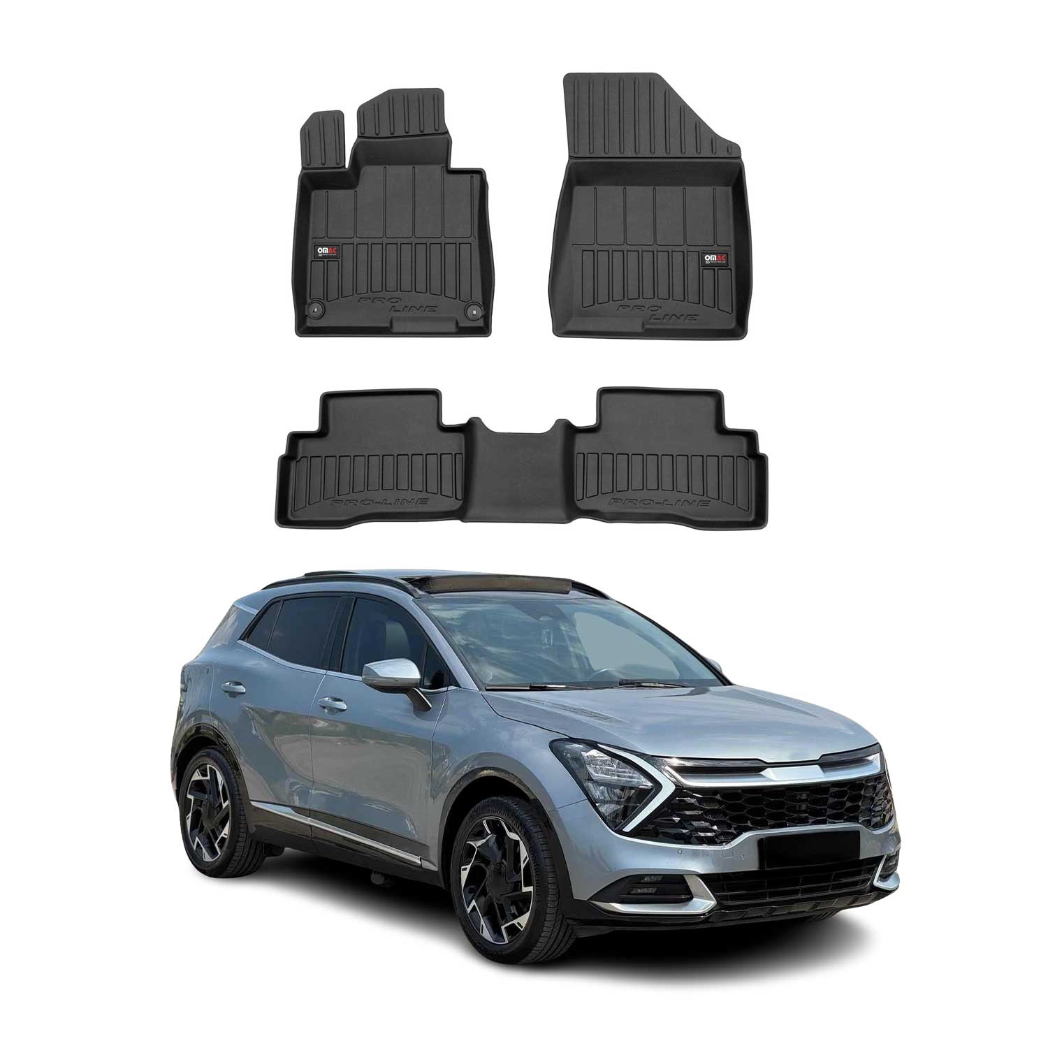 OMAC Premium Alfombrillas Coche para Kia Sportage 2021-2024 Hybrid TPE 4x