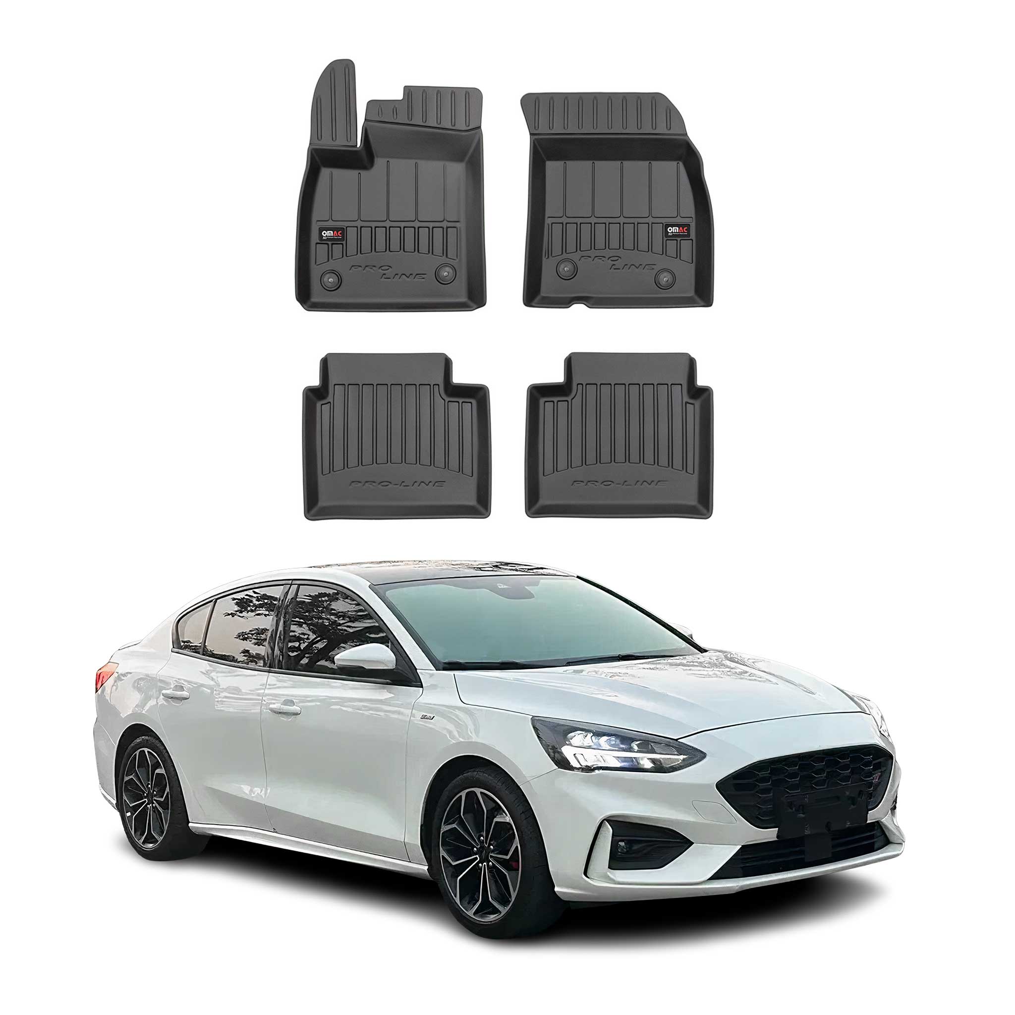 OMAC Premium Alfombrillas De Coche para Ford Focus alle 2019-2025 TPE Goma 4x