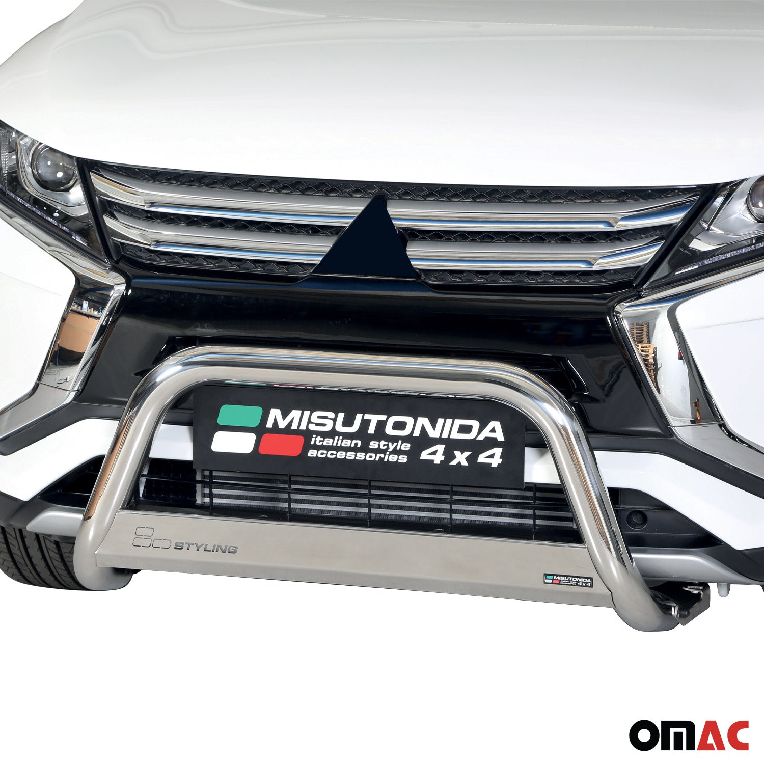 Bull Barra Frontal para Mitsubishi Eclipse Cross 2018-2020 Plata Acero