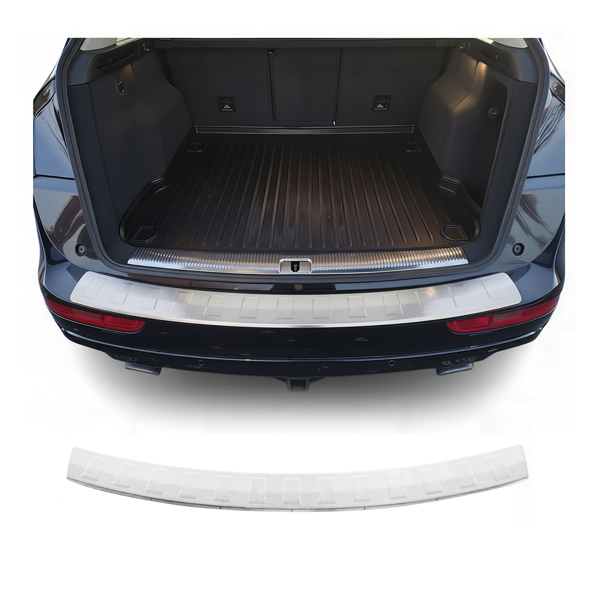 Protector de Parachoques Trasero para Audi Q5 8R 2008-2017 Acero cepillado