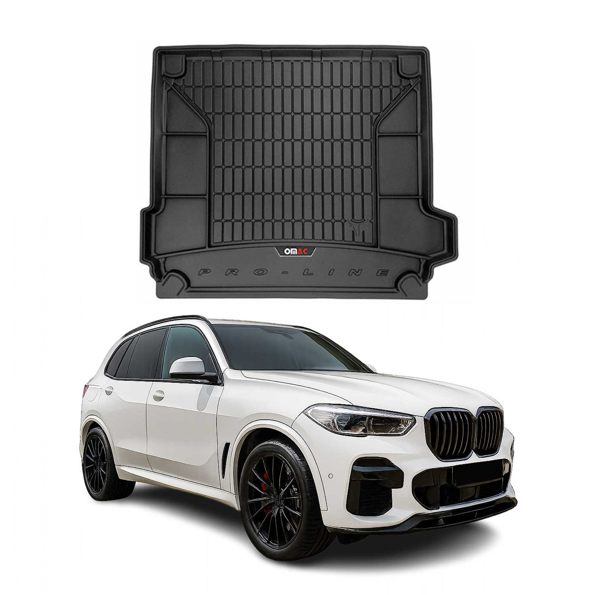 OMAC Premium Bandeja Maletero Alfombrilla para BMW X5 G05 2018-2025 Negro TPE