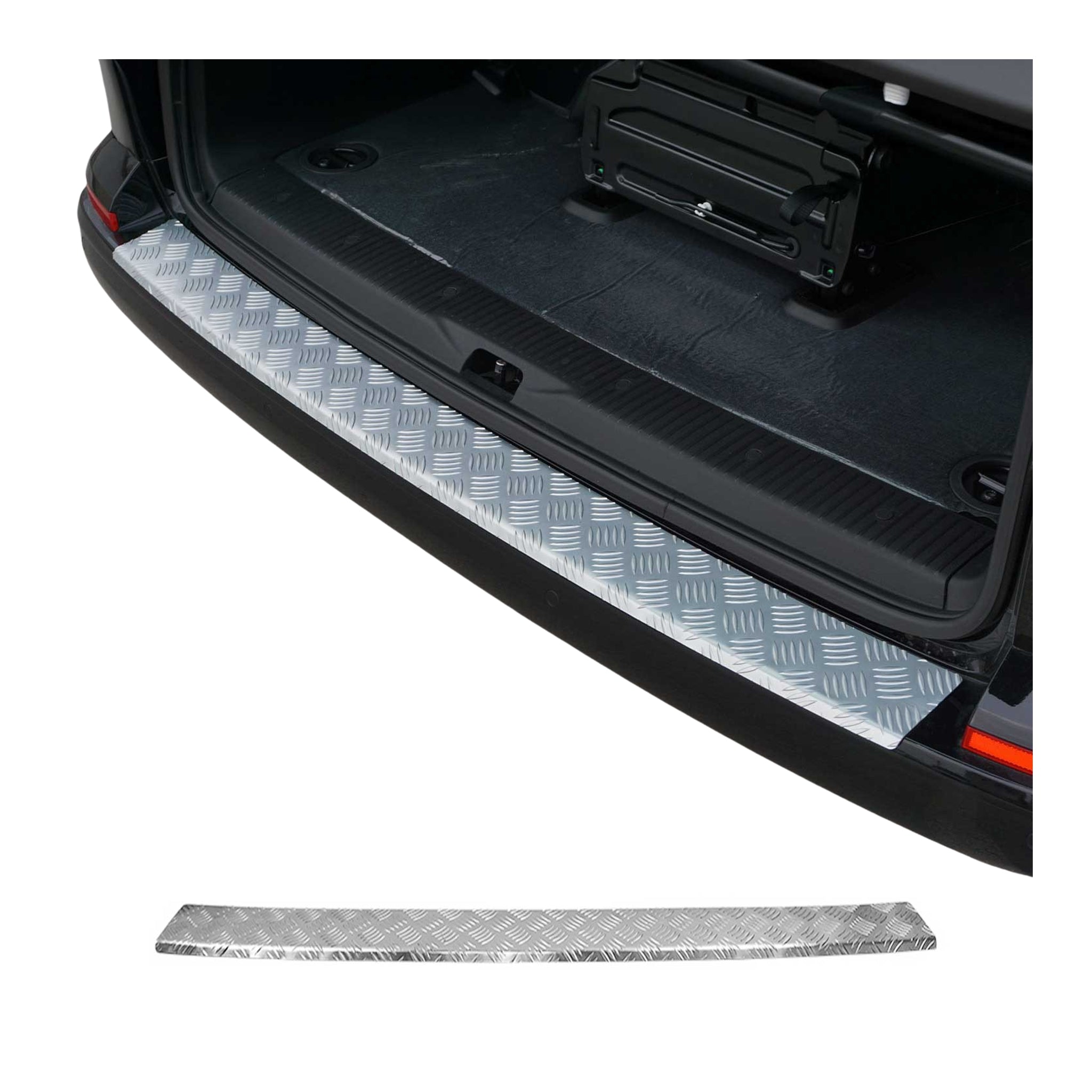 Protector Parachoques Trasero para VW T6 T6.1 Transporter 2015-24 Plata Mate Alu