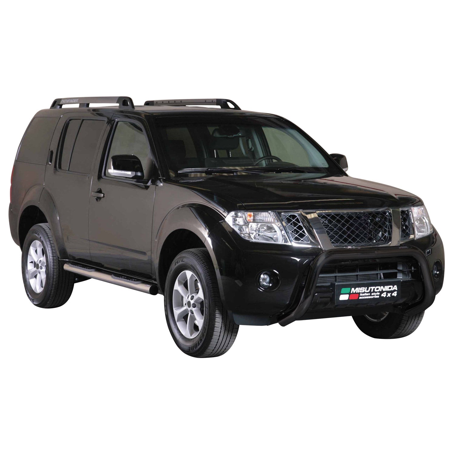 Bull Barra Frontal para Nissan Pathfinder 2010-2013 Negro Brillante Acero 1Pza