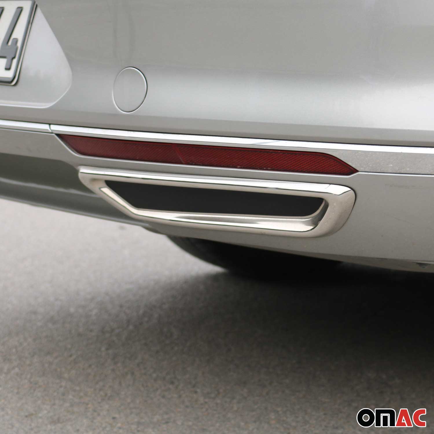 Marco de Punta de Escape para VW Passat B8 2014-2019 Plata Acero 2Pcs