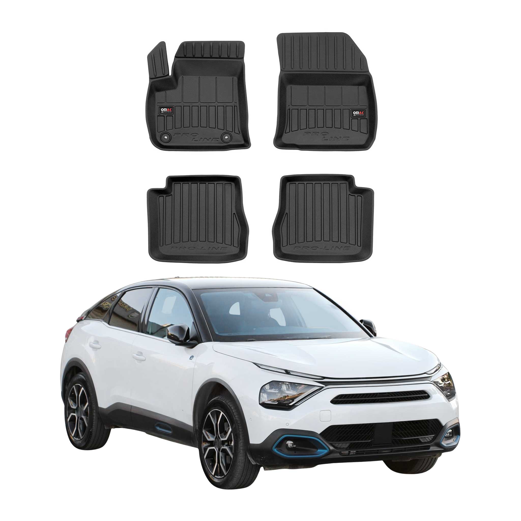 OMAC Premium Alfombrillas De Coche para Citroen C4 EV 2021-2026 TPE Goma 4x