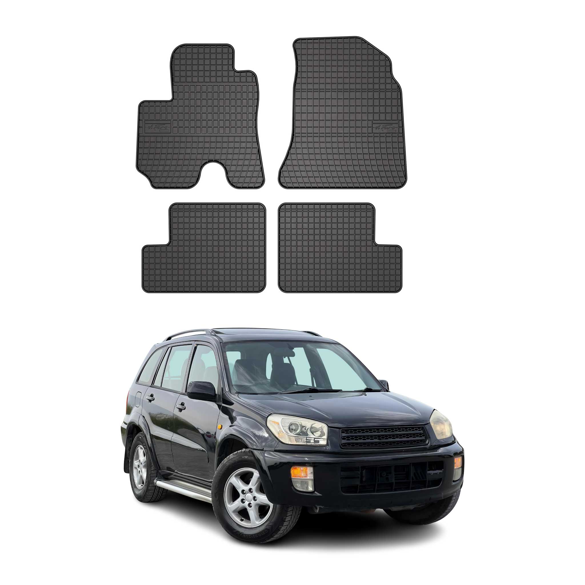 OMAC Alfombrillas De Coche para Toyota RAV4 2000-2005 Negro Goma 4Pza